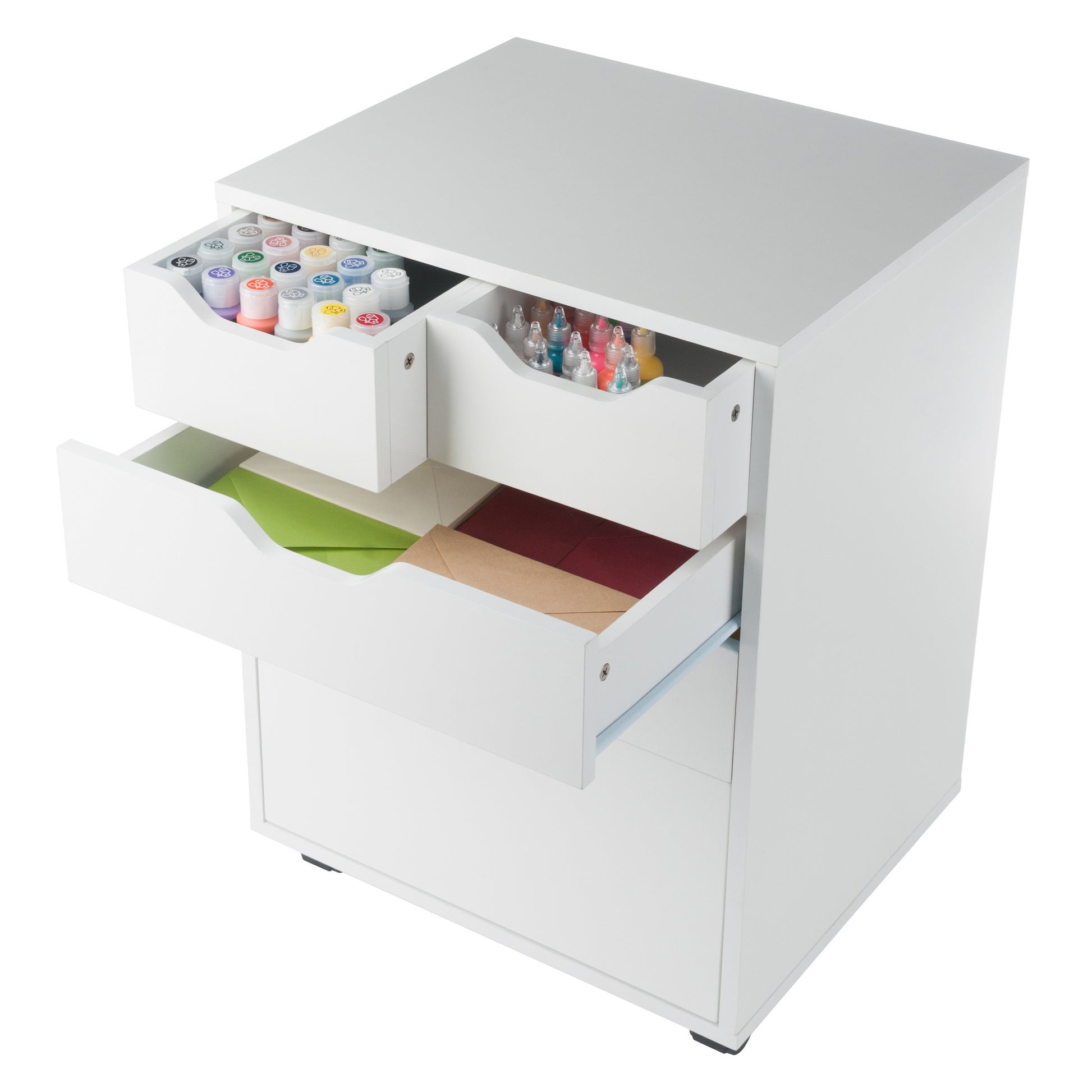 Halifax Bins & Drawers Storage Mobile Cabinet, White