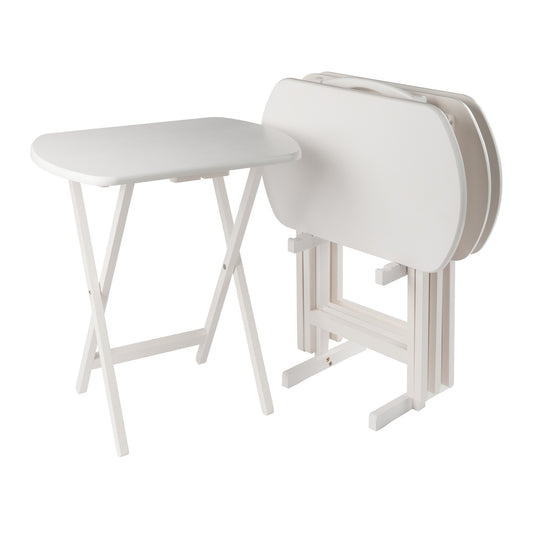 Corbett 5-Pc Oversized Snack Table Set, White