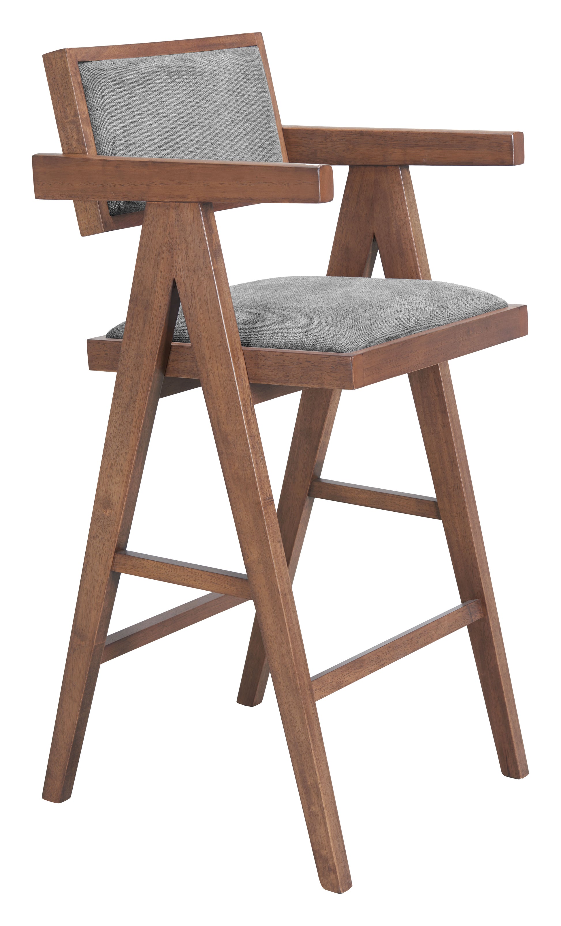 Delhi Barstool (Set of 2) Gray & Walnut - 6