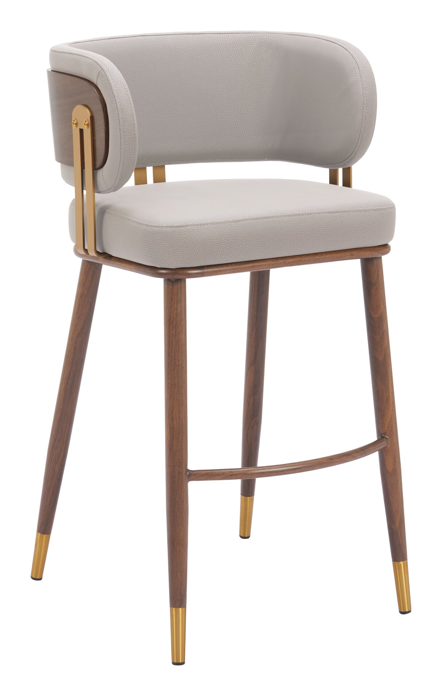 Brew Barstool Beige & Walnut - 6