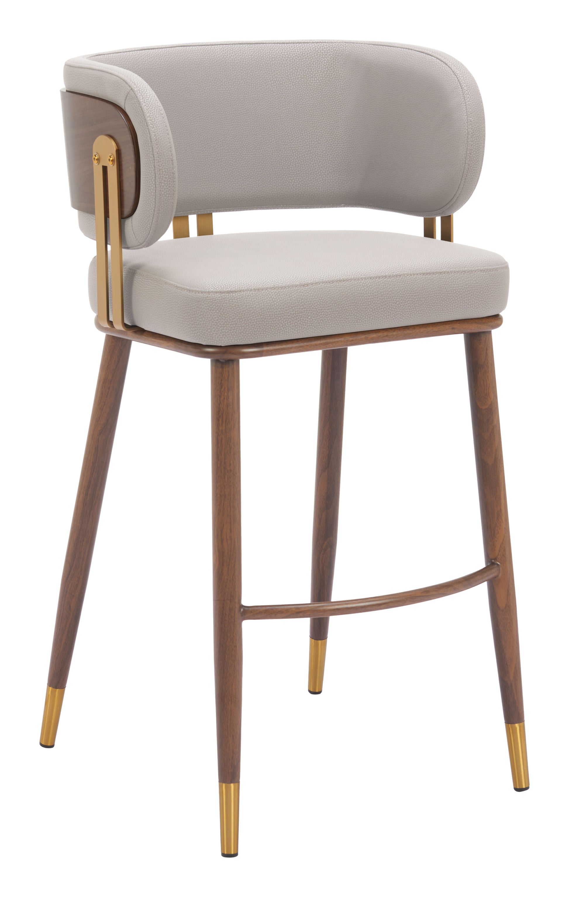 Brew Barstool Beige & Walnut - 6