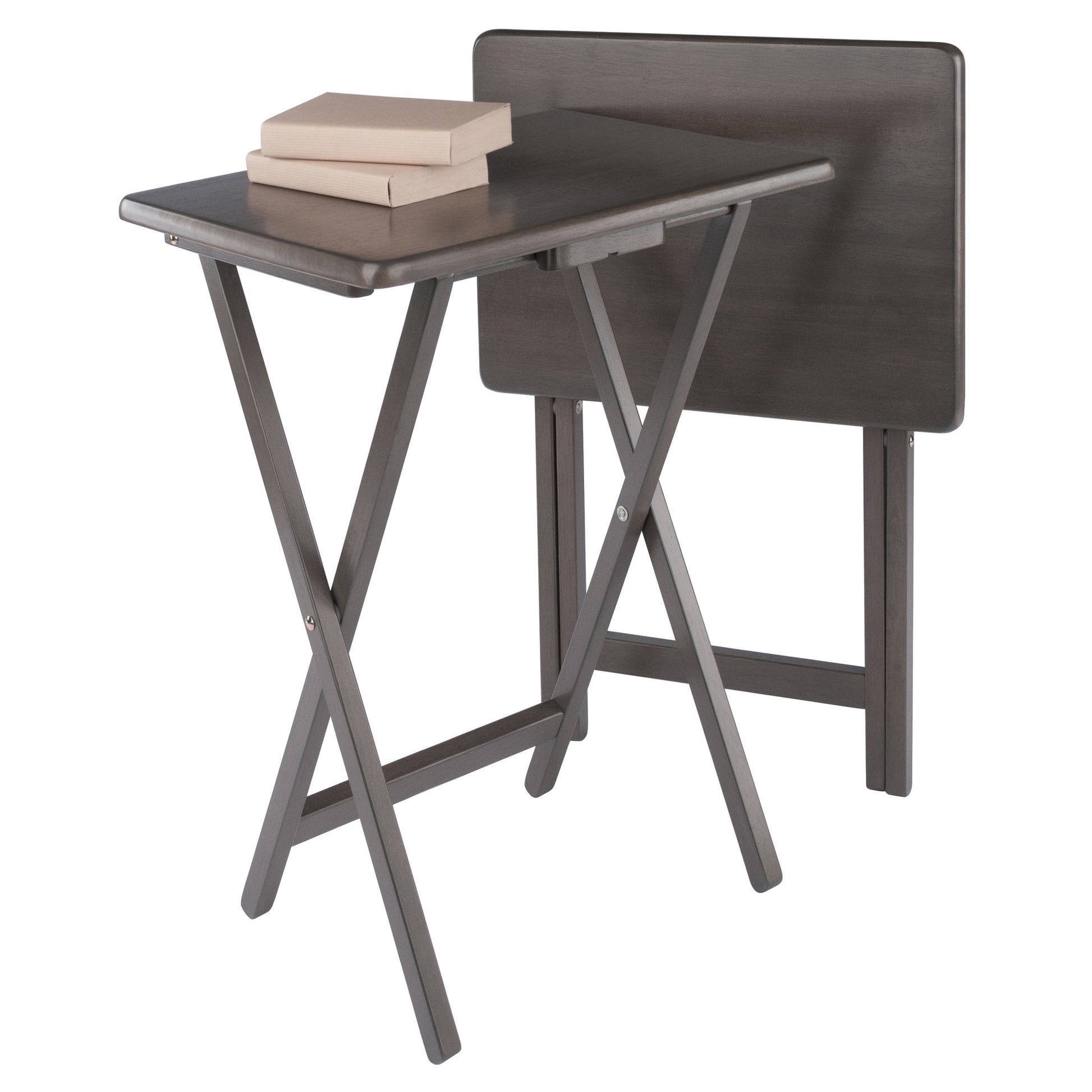 Alex 2-Pc Snack Tables, Oyster Gray