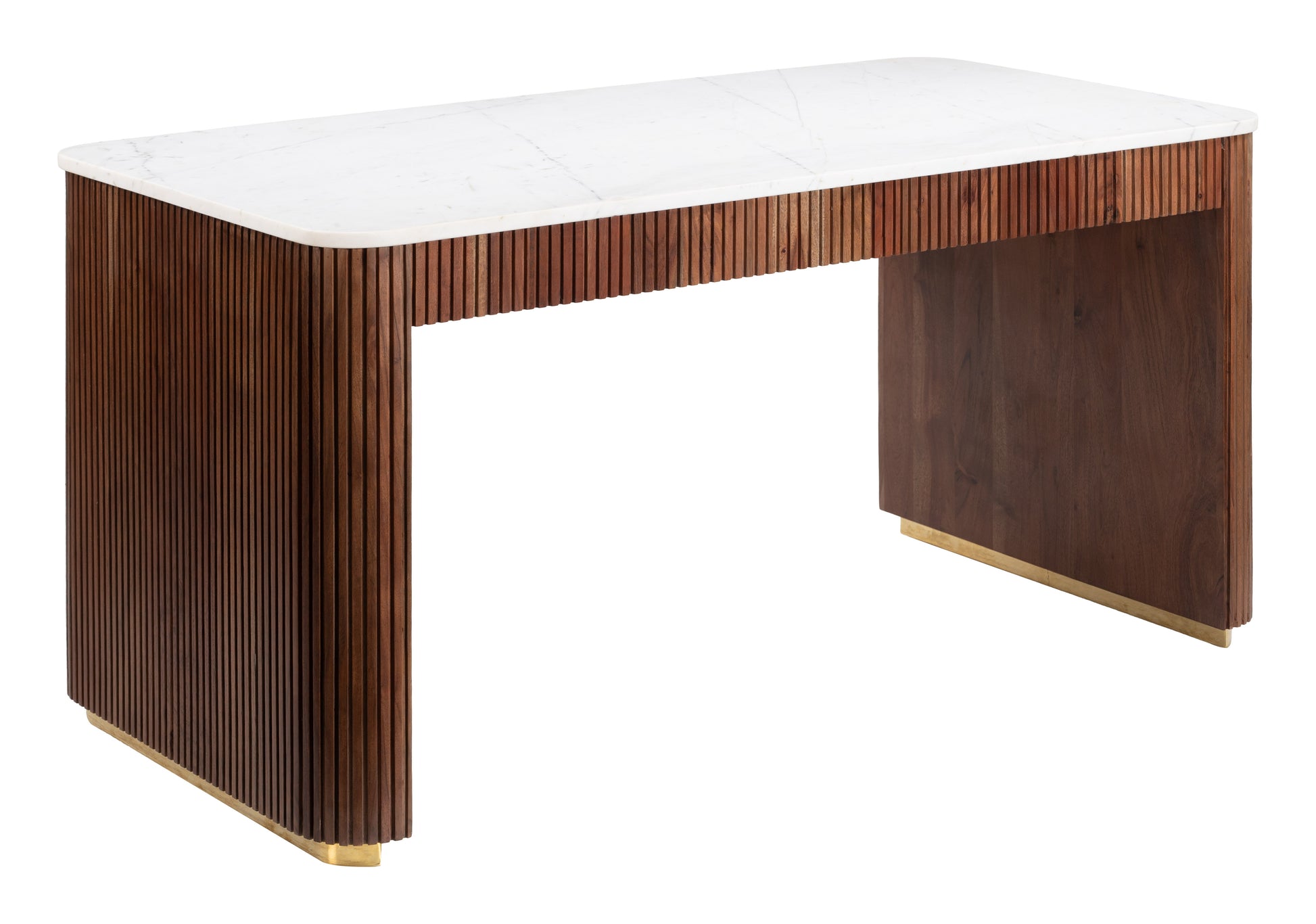 Obeah Desk White & Walnut