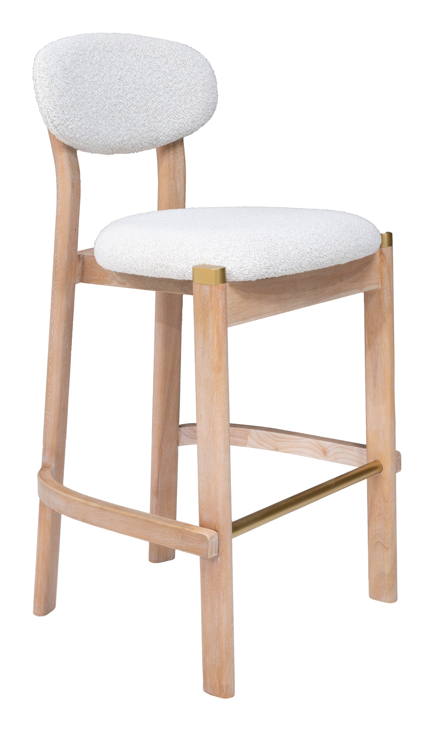 Rilou Barstool (Set of 2) White & Natural