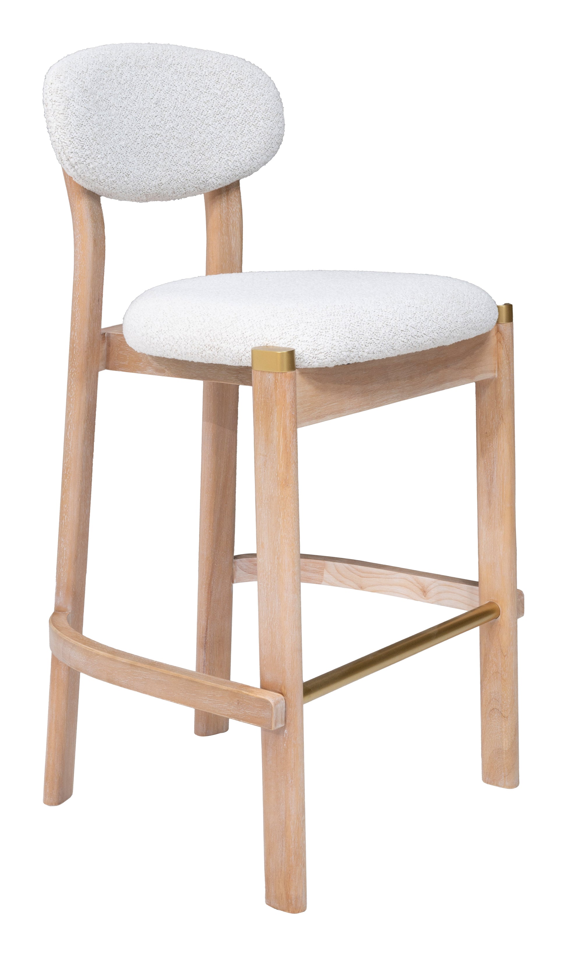 Rilou Barstool (Set of 2) White & Natural