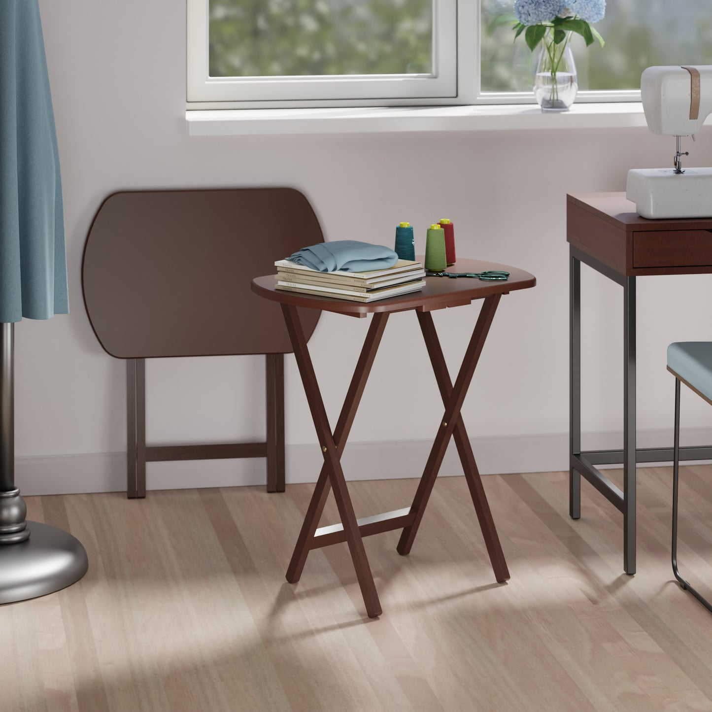 Corbett 2-Pc Oversized Snack Tables, Walnut