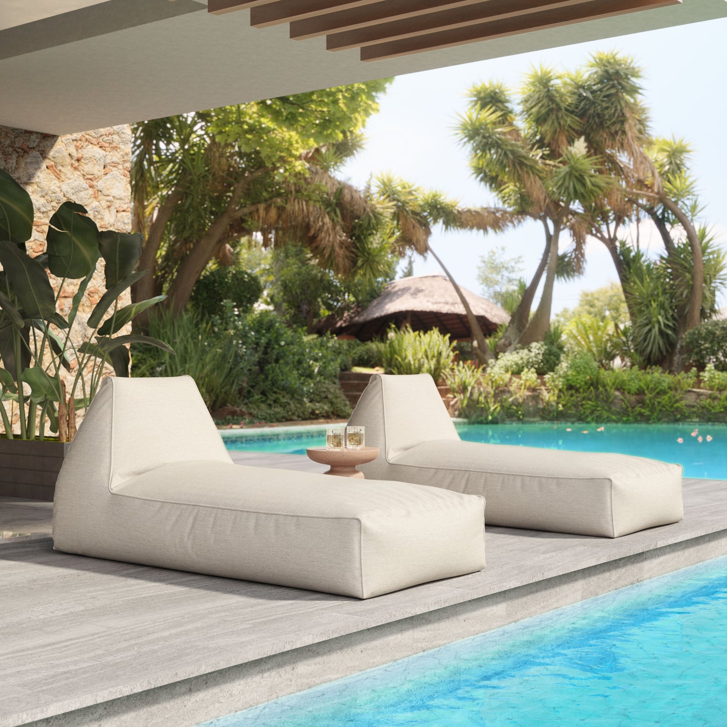 Kalm Chaise Lounge Beige - 9
