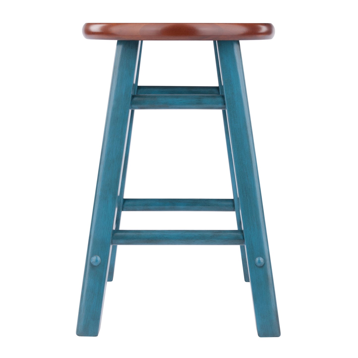 Element 2-Pc Dining Stool Set, Rustic Teal & Walnut
