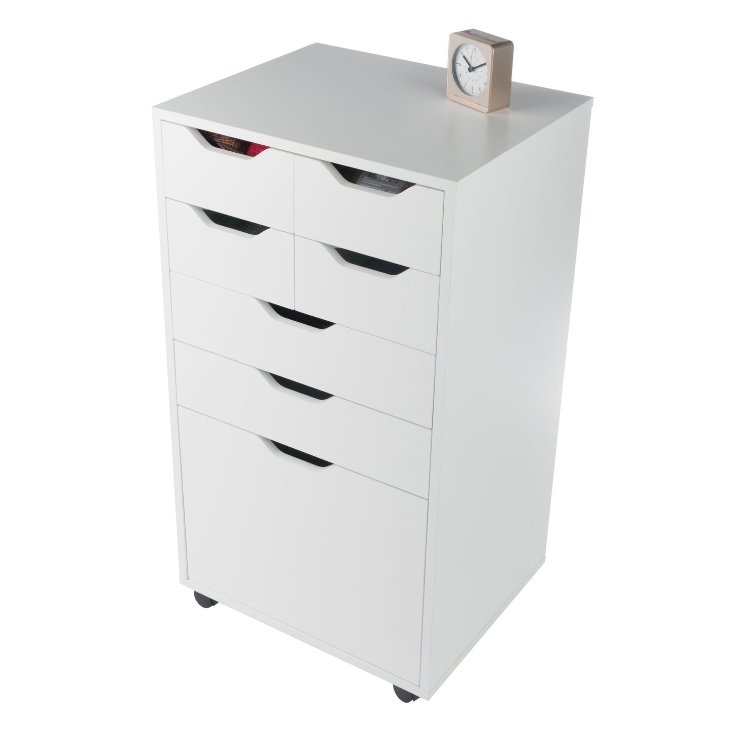 Halifax Bins & Drawers Multi-Storage Tall Mobile Cabinet, White