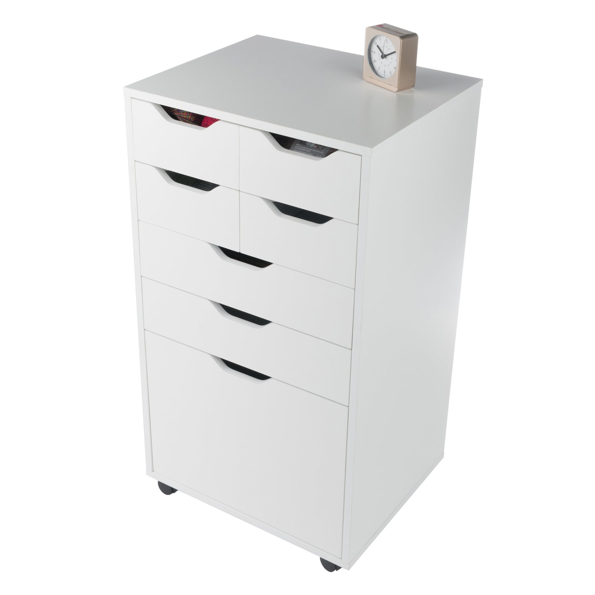 Halifax Bins & Drawers Multi-Storage Tall Mobile Cabinet, White