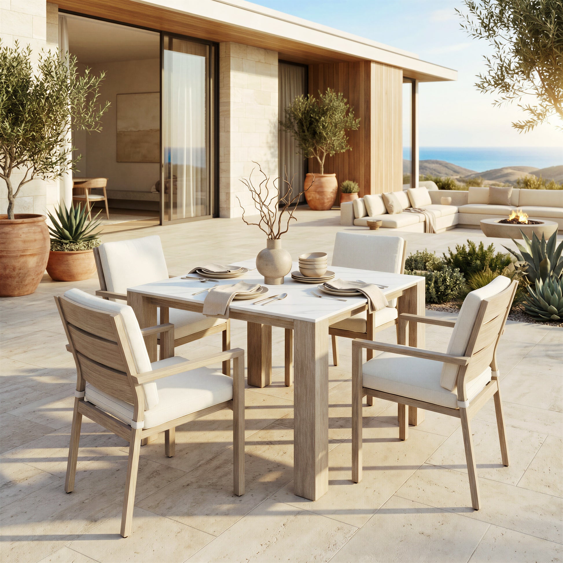 Leilani Square Dining Table (42") White - 7