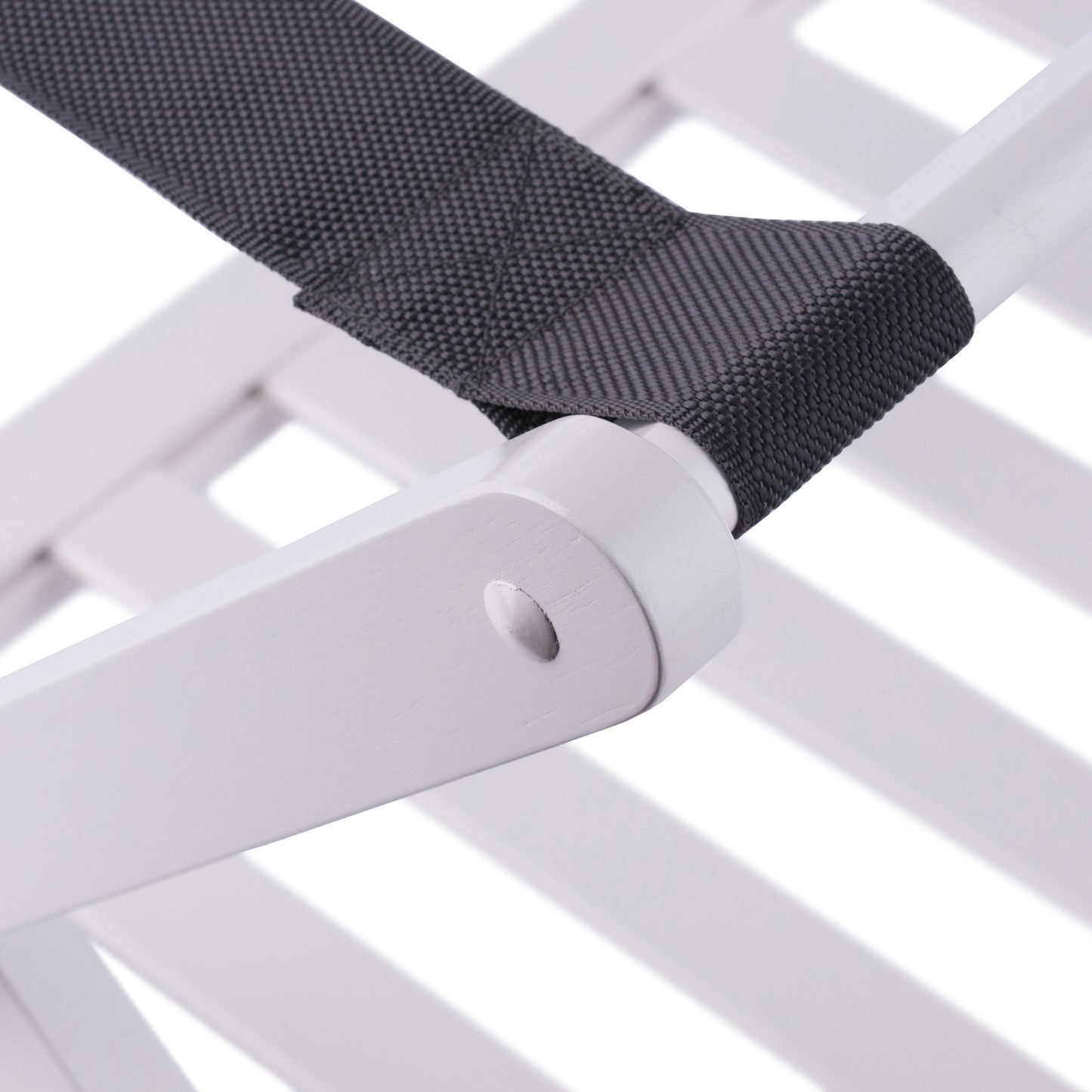 Reese Luggage Rack with Shelf, White