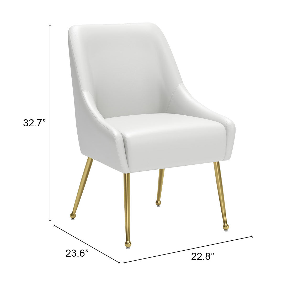 Maxine Dining Chair White & Gold