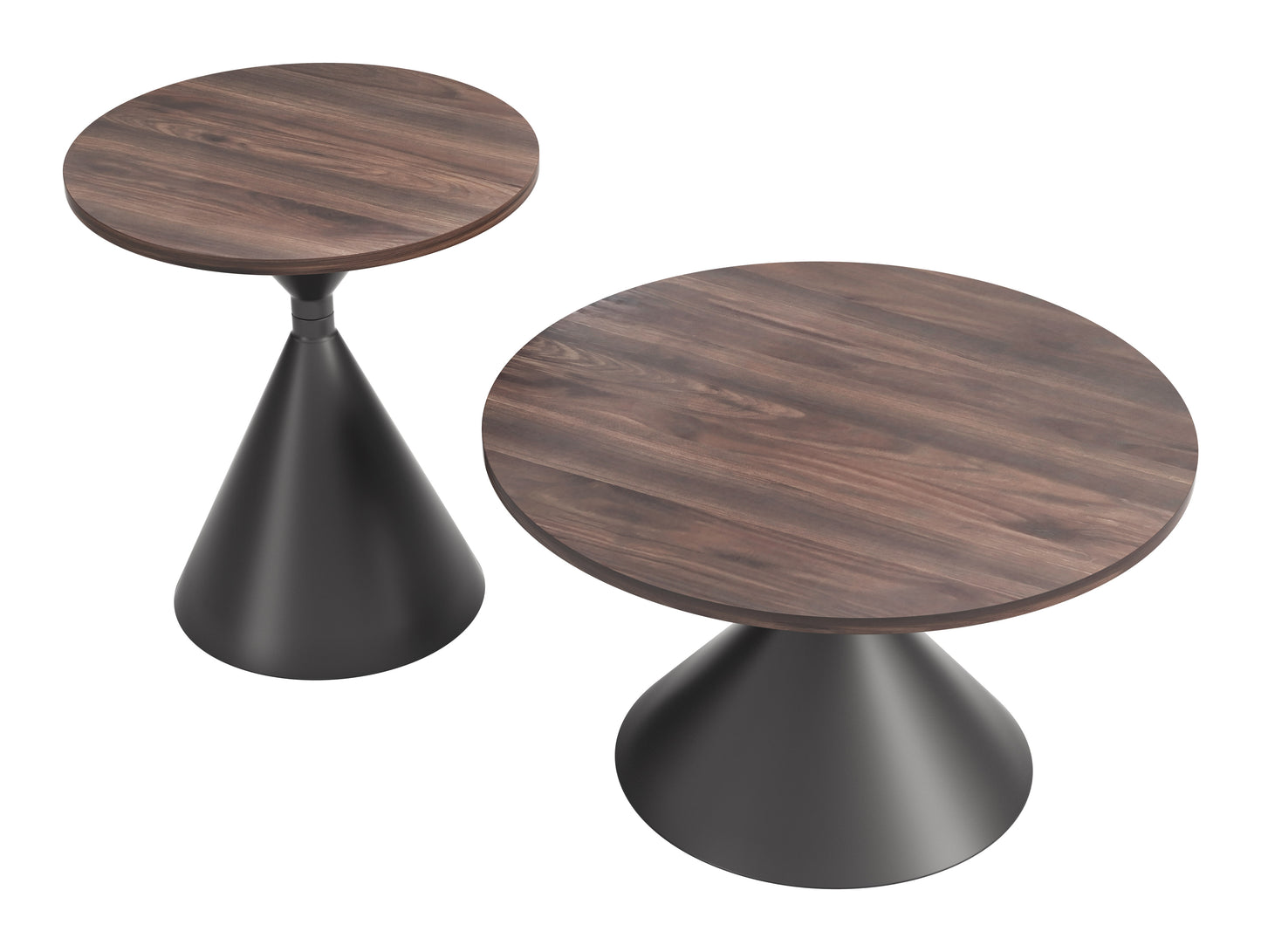 Rosk Coffee Table Set (2-Piece) Walnut & Black - 4
