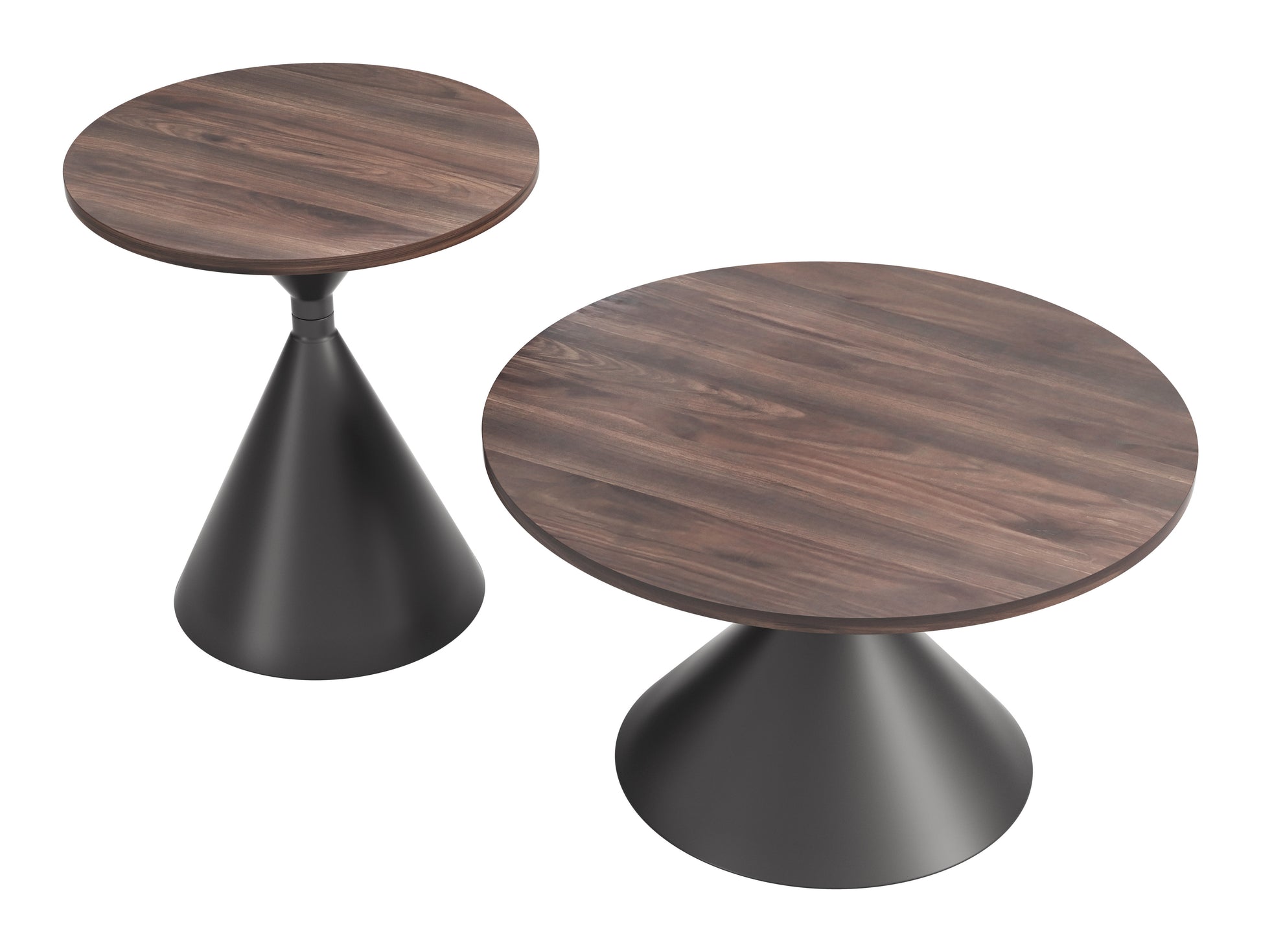 Rosk Coffee Table Set (2-Piece) Walnut & Black - 4