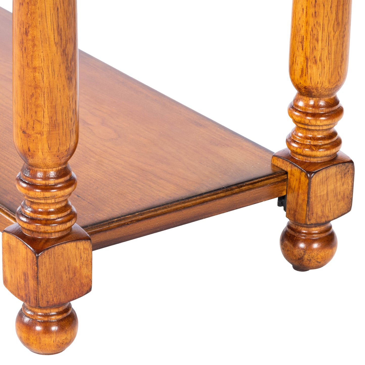 Butler Specialty Company Devane 12 in. W Rectangular Wood Side Table with Pull-Out Tray and Lower Open Shelf, Medium Brown