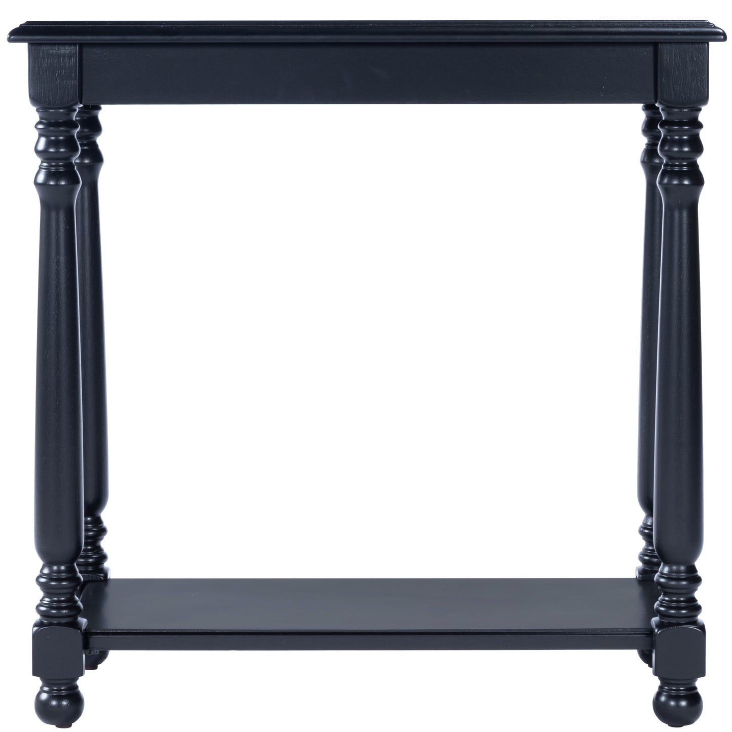 Butler Specialty Company Devane 12 in. W Rectangular Wood Side Table with Pull-Out Tray and Lower Open Shelf, Black