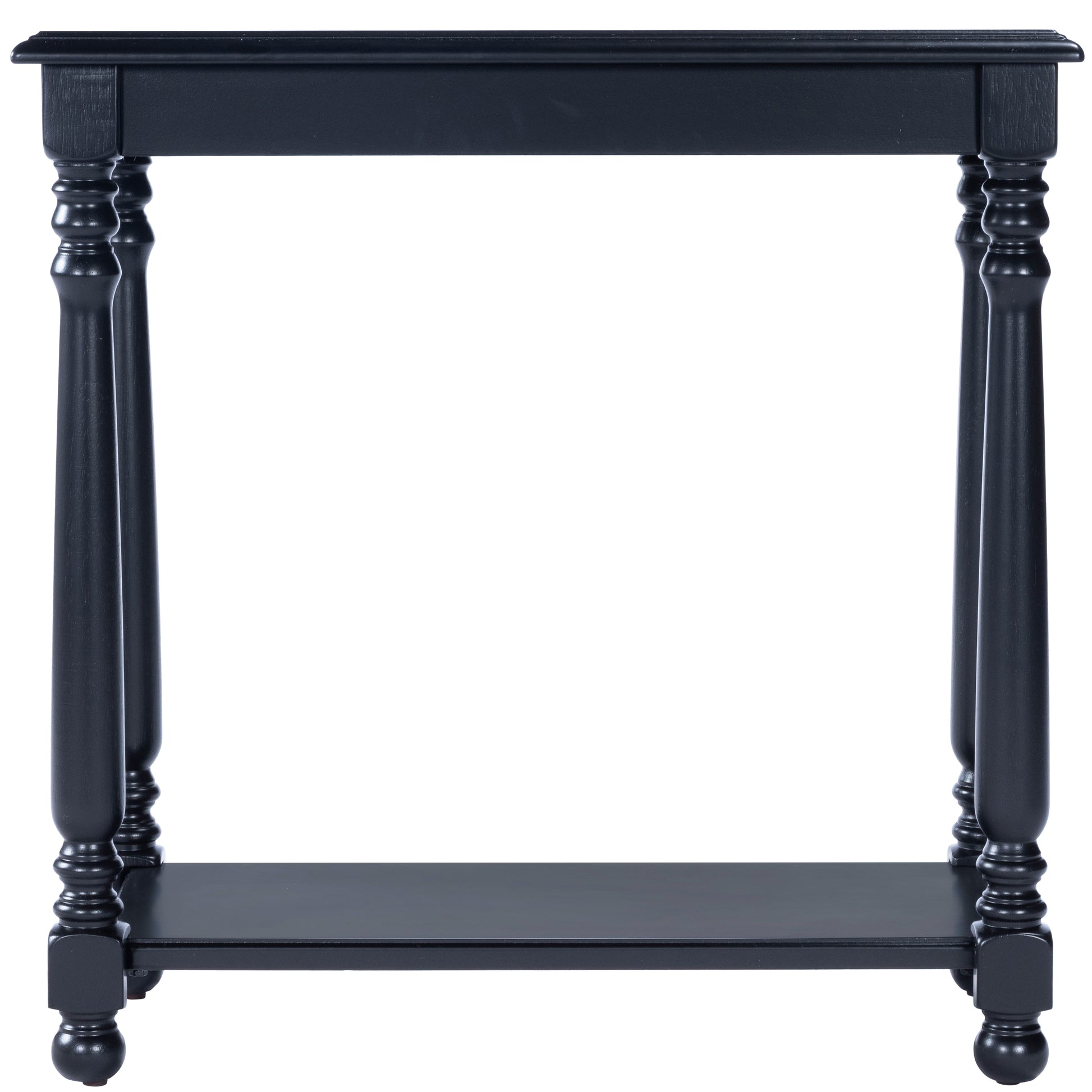 Butler Specialty Company Devane 12 in. W Rectangular Wood Side Table with Pull-Out Tray and Lower Open Shelf, Black