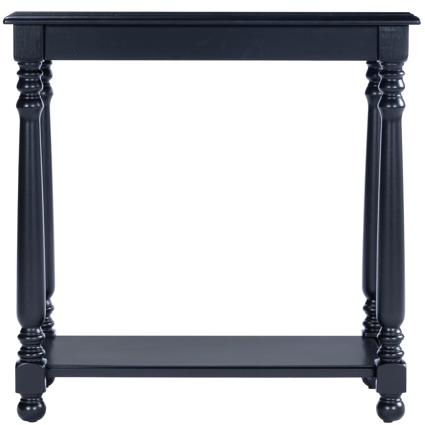 Butler Specialty Company Devane 12 in. W Rectangular Wood Side Table with Pull-Out Tray and Lower Open Shelf, Black