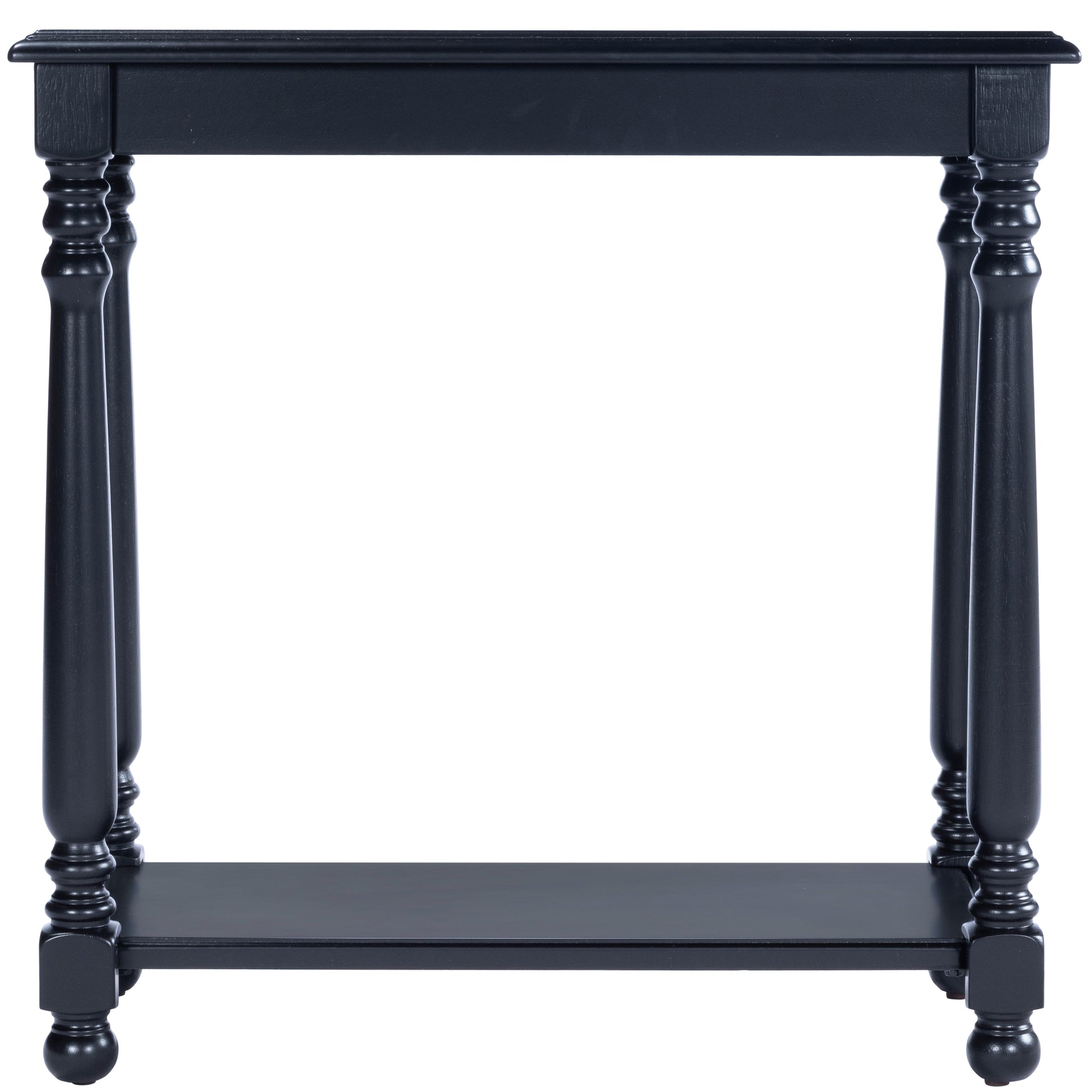 Butler Specialty Company Devane 12 in. W Rectangular Wood Side Table with Pull-Out Tray and Lower Open Shelf, Black