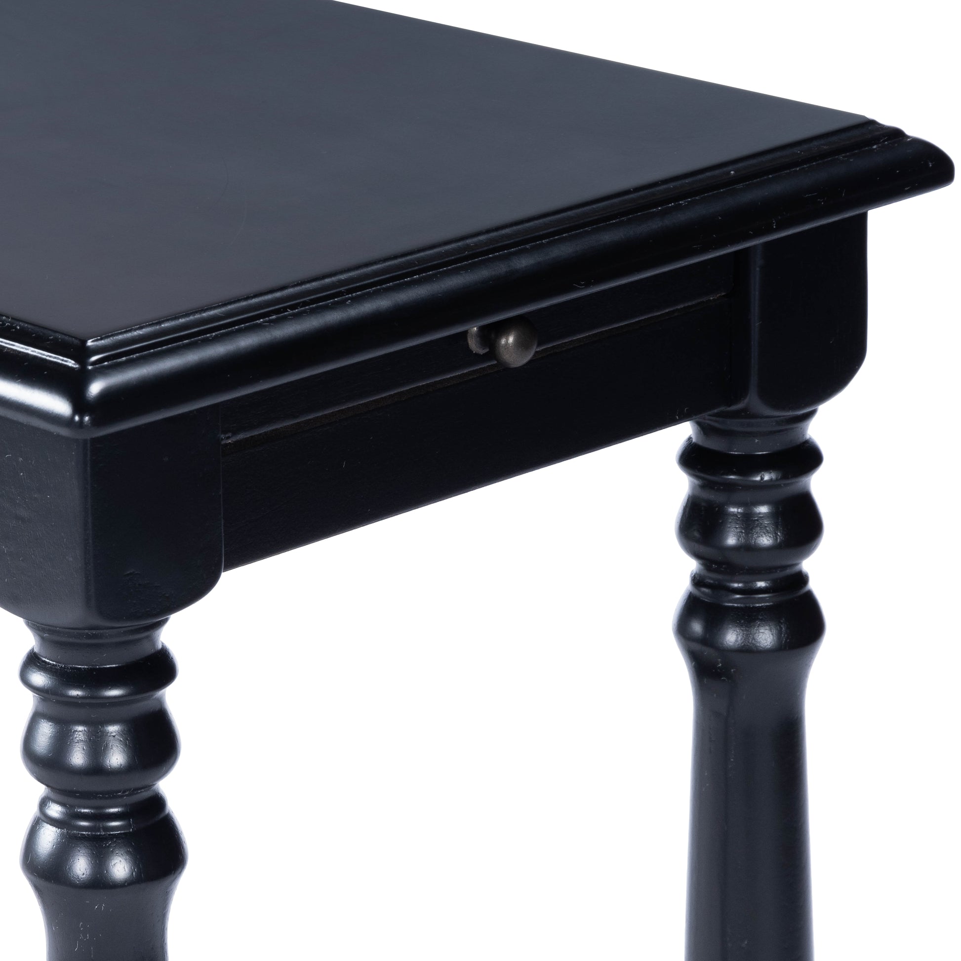 Butler Specialty Company Devane 12 in. W Rectangular Wood Side Table with Pull-Out Tray and Lower Open Shelf, Black