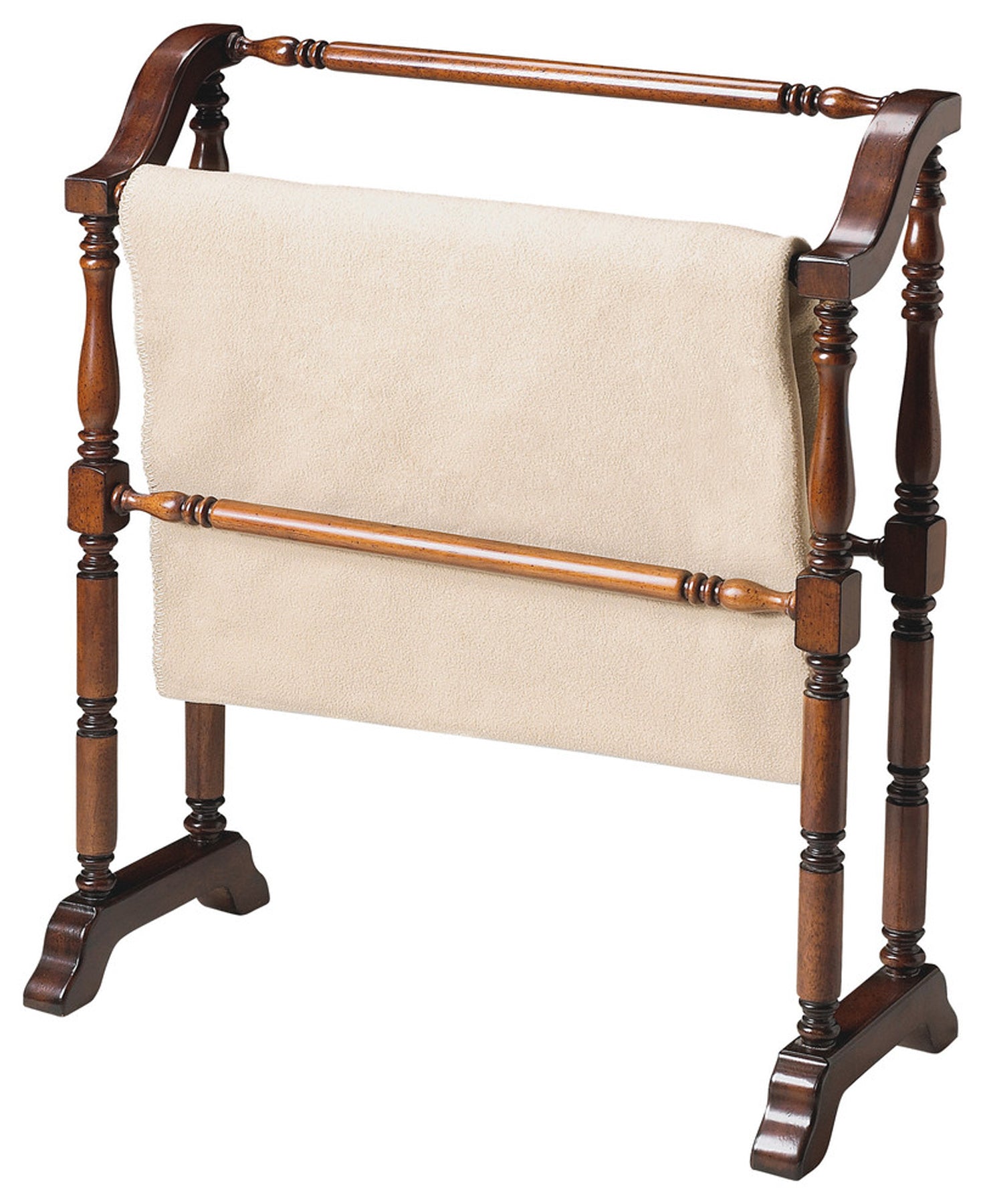 Butler Specialty Company Lillian 28 in. W Rectangular Wood 2 Rail Traditional Blanket Stand, Dark Brown