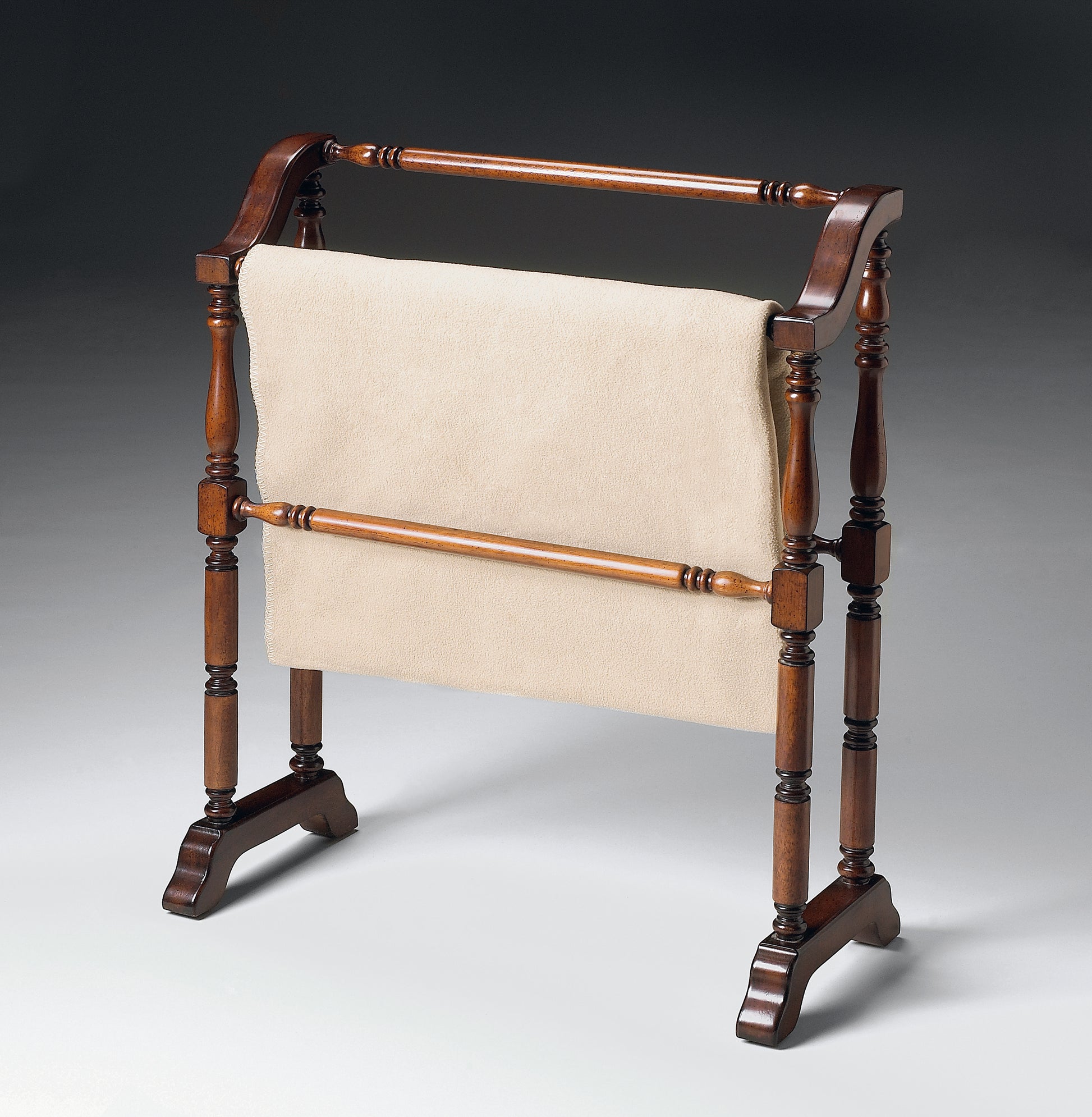 Butler Specialty Company Lillian 28 in. W Rectangular Wood 2 Rail Traditional Blanket Stand, Dark Brown