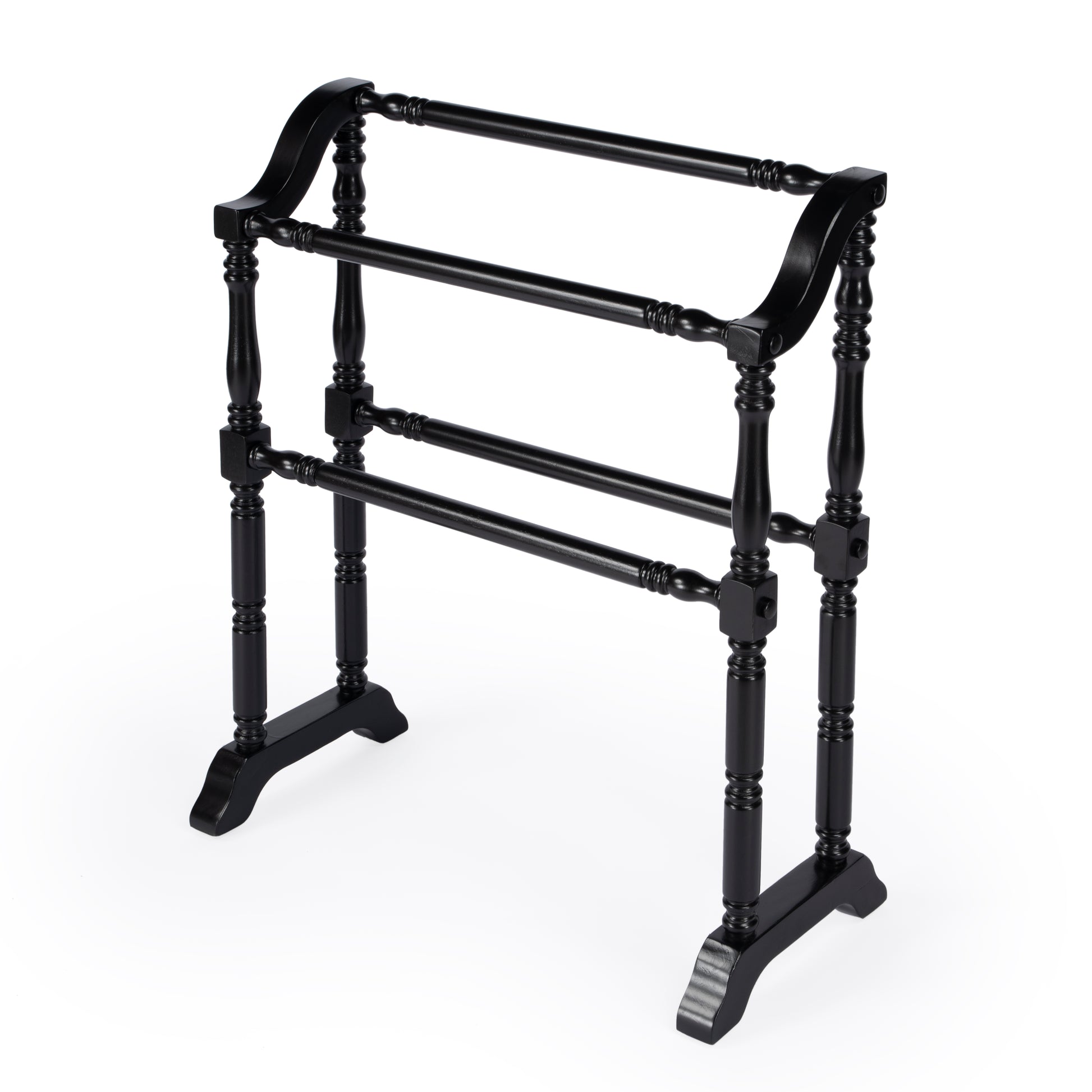 Butler Specialty Company Lillian 28 in. W Rectangular Wood 2 Rail Traditional Blanket Stand, Black