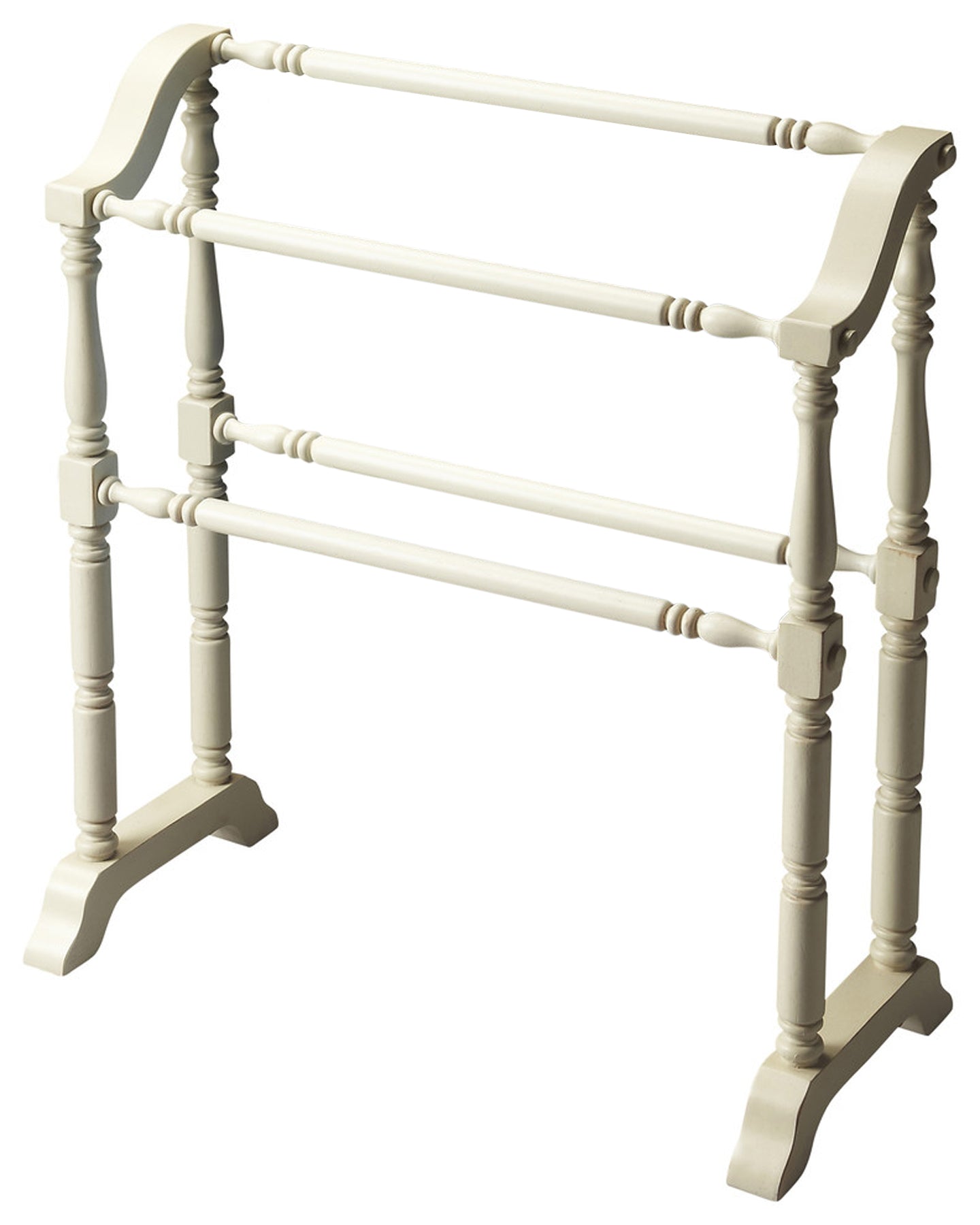 Butler Specialty Company Lillian 28 in. W Rectangular Wood 2 Rail Traditional Blanket Stand, White