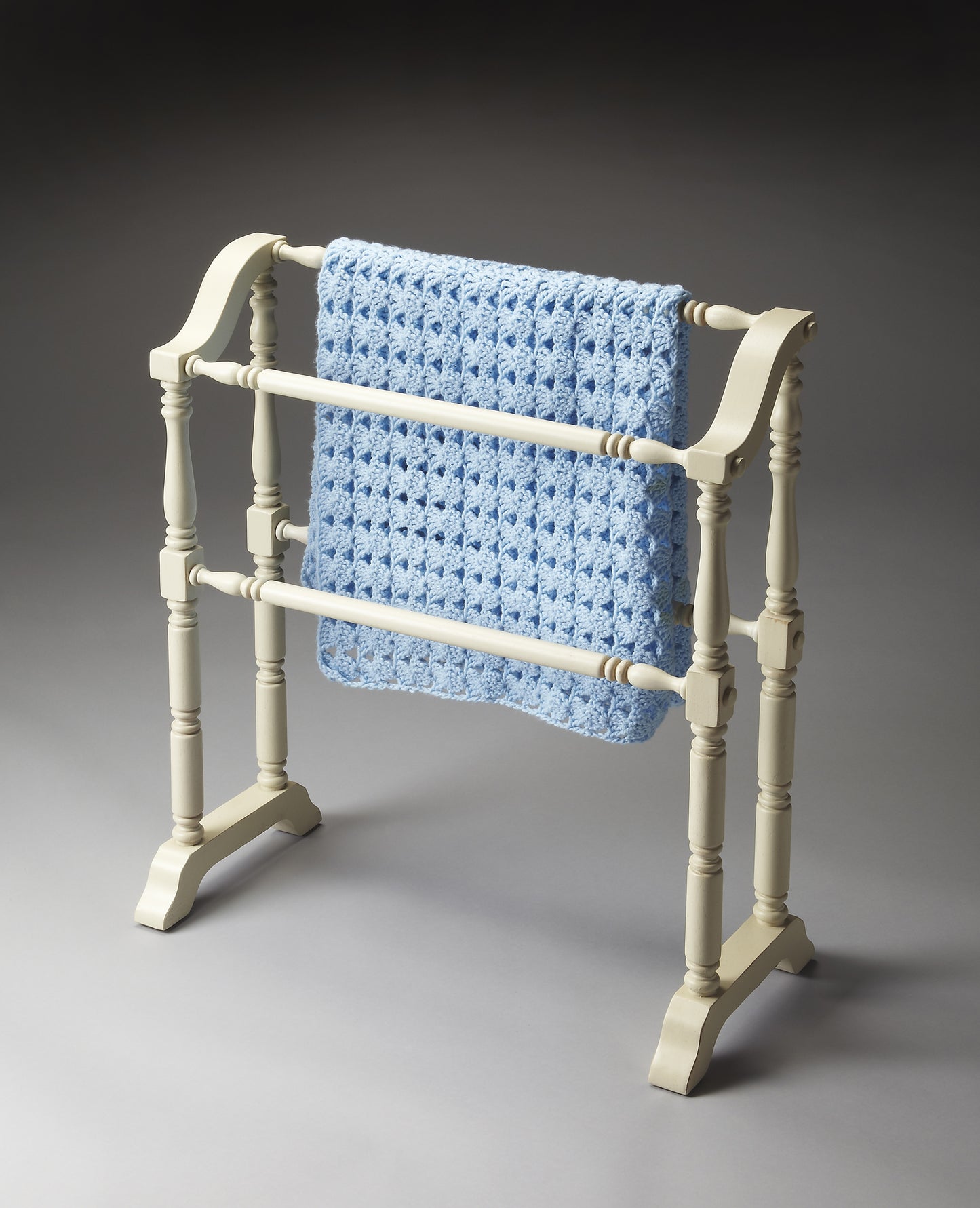 Butler Specialty Company Lillian 28 in. W Rectangular Wood 2 Rail Traditional Blanket Stand, White