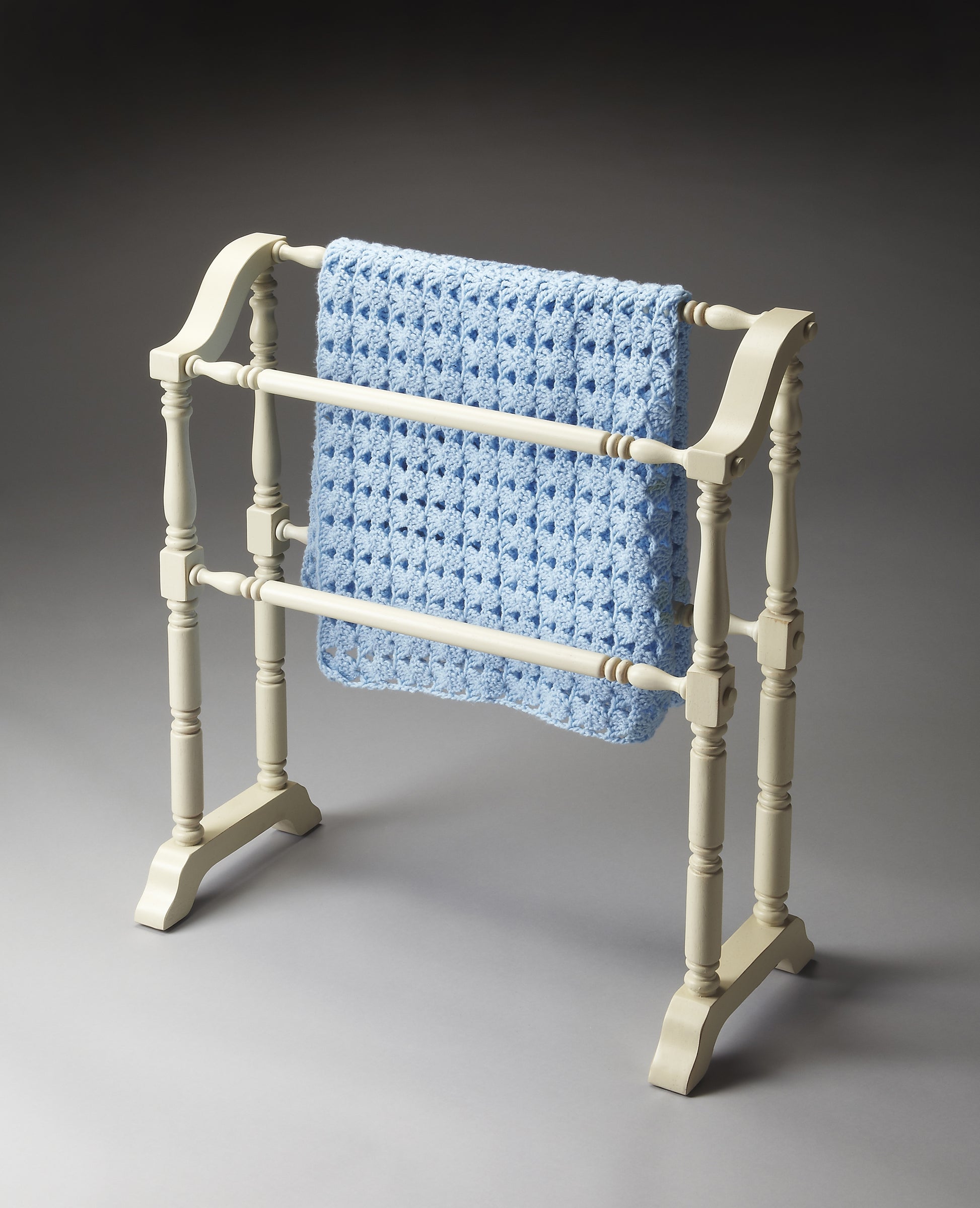Butler Specialty Company Lillian 28 in. W Rectangular Wood 2 Rail Traditional Blanket Stand, White