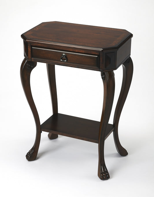 Butler Specialty Company Channing 22 in. W Rectangular Wood 1 Drawer Console Table with Lower Open Shelf, Dark Brown
