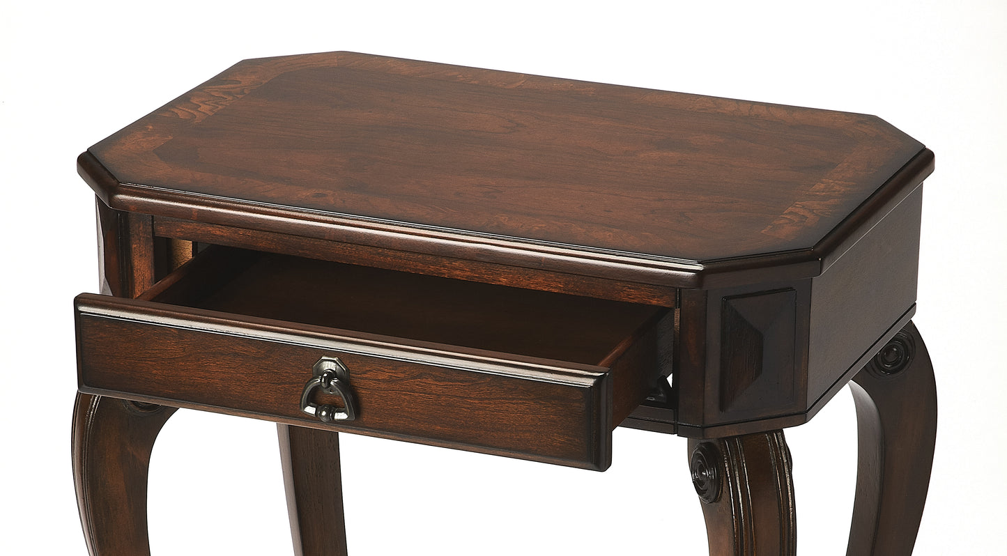 Butler Specialty Company Channing 22 in. W Rectangular Wood 1 Drawer Console Table with Lower Open Shelf, Dark Brown