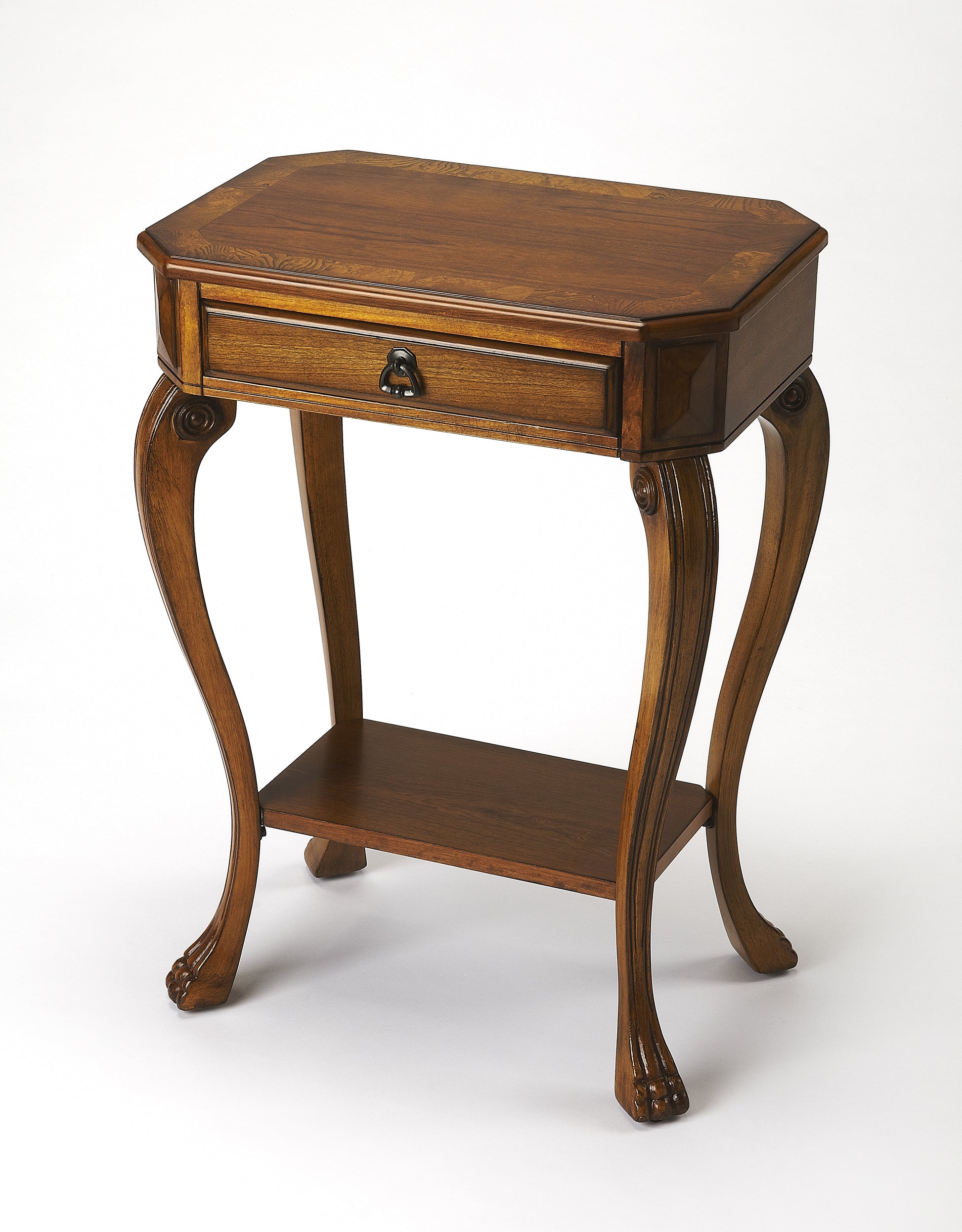 Butler Specialty Company Channing 22 in. W Rectangular Wood 1 Drawer Console Table with Lower Open Shelf, Medium Brown