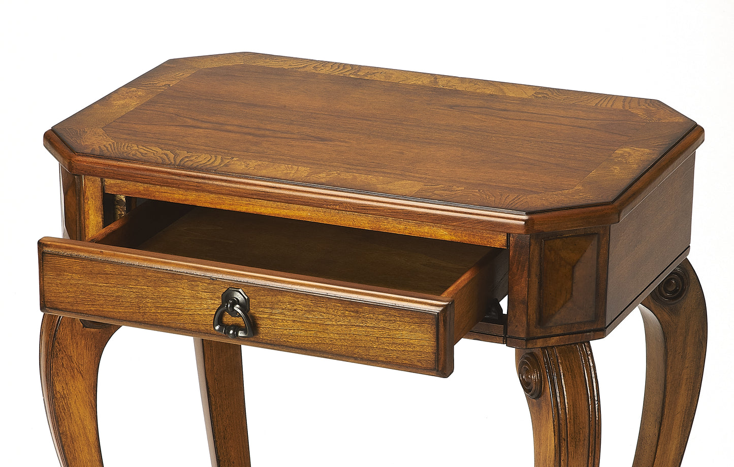 Butler Specialty Company Channing 22 in. W Rectangular Wood 1 Drawer Console Table with Lower Open Shelf, Medium Brown