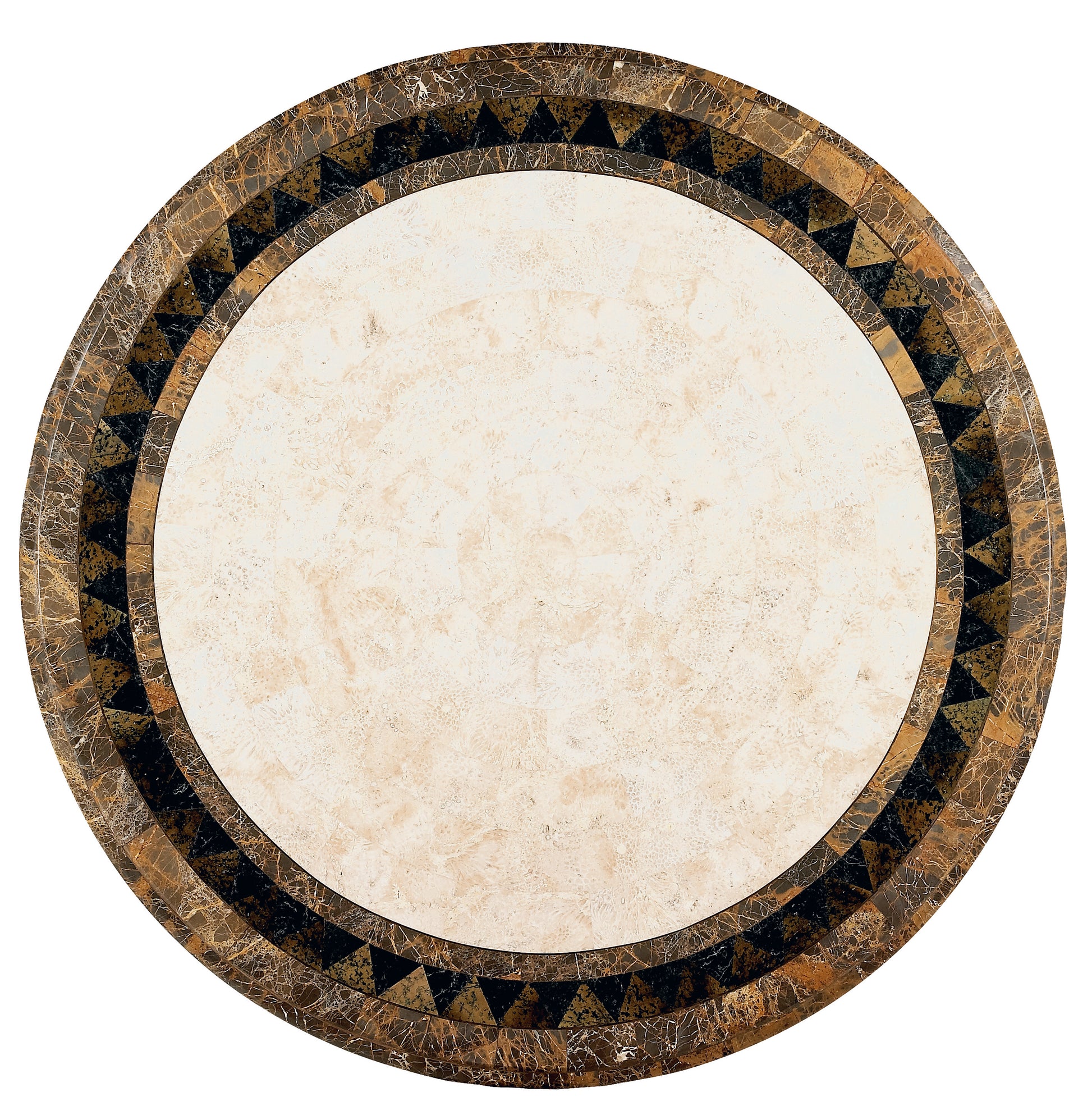 Butler Specialty Company Mable 36 in. W Round Fossil Stone and Wood Foyer Table, Multi-Color