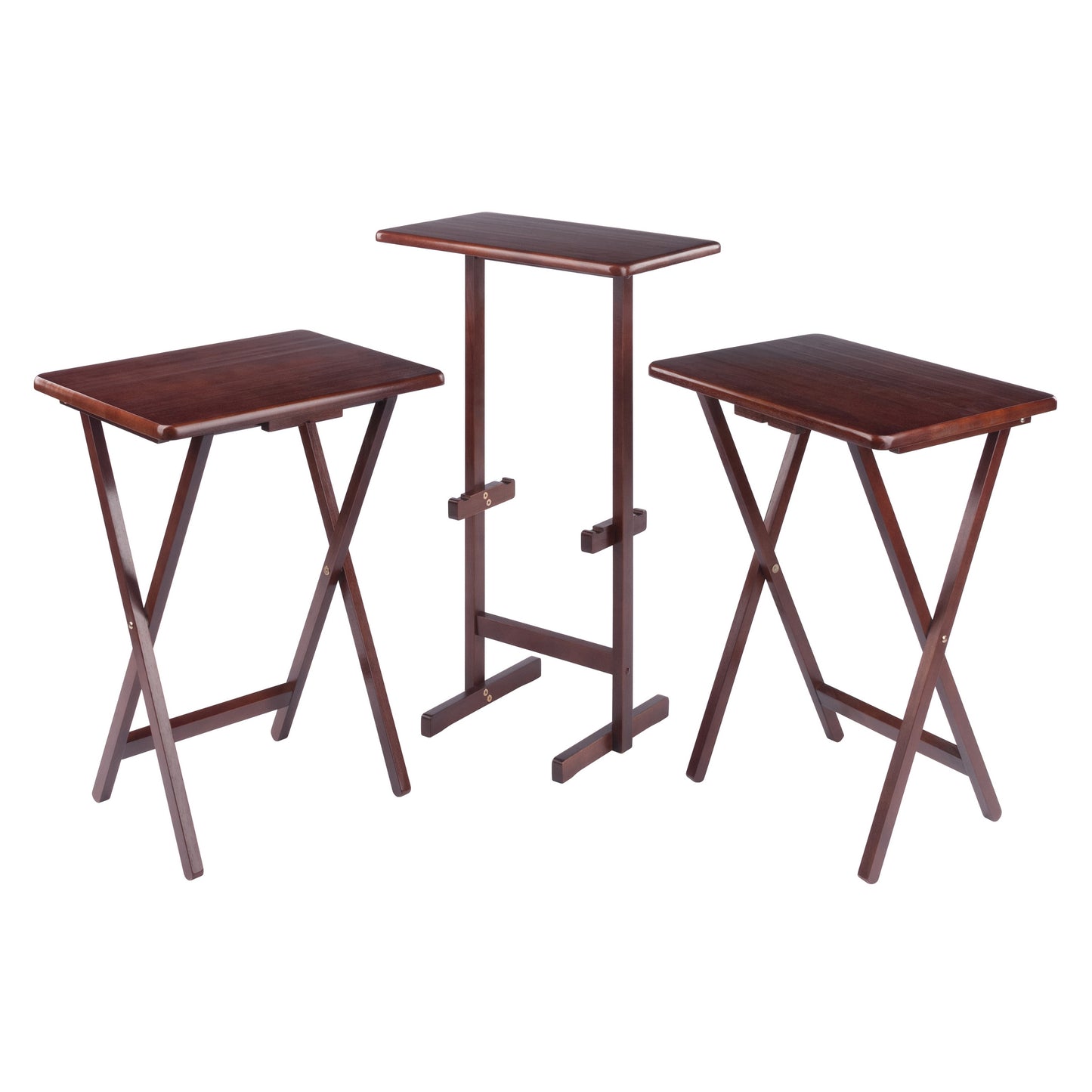 Riley 3-Pc Set Snack Table, Walnut Finish