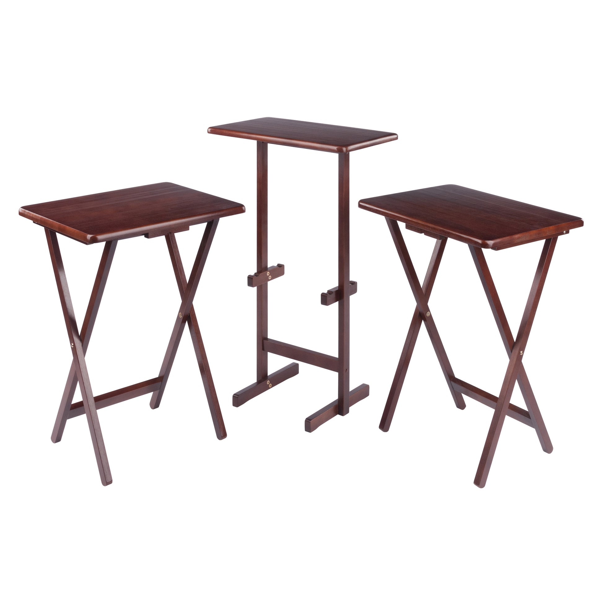 Riley 3-Pc Set Snack Table, Walnut Finish