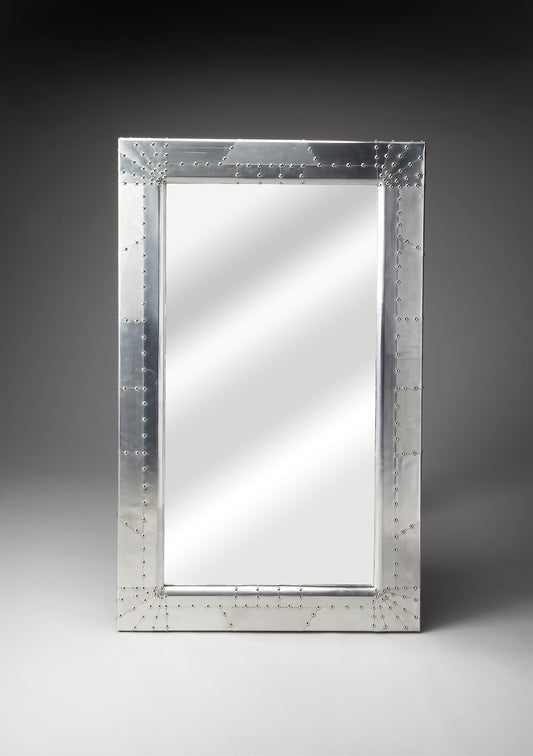 Butler Specialty Company Midway 30 in. W x 51 in. H Rectangular Aviator Themed Wall Mirror, Silver