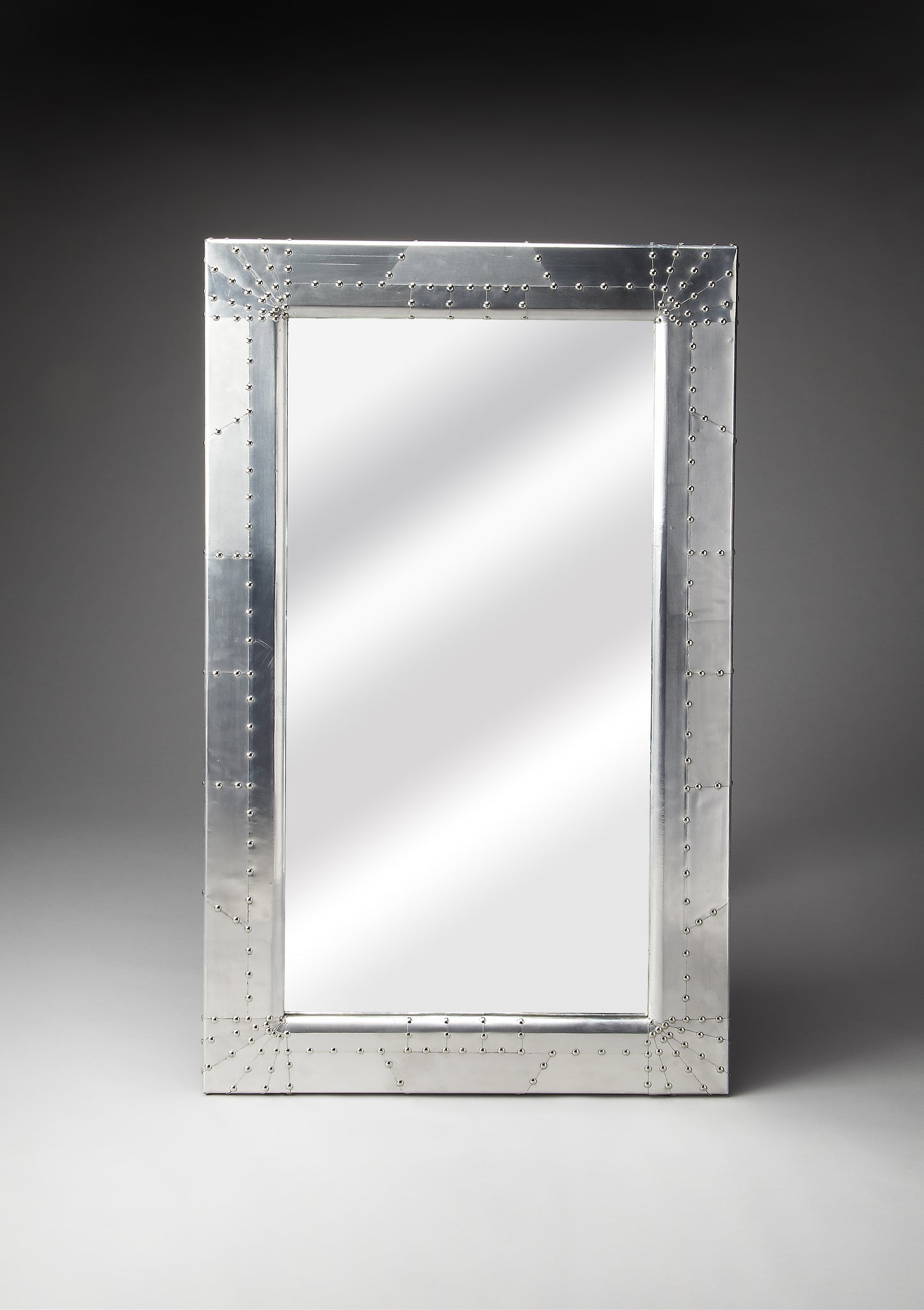 Butler Specialty Company Midway 30 in. W x 51 in. H Rectangular Aviator Themed Wall Mirror, Silver