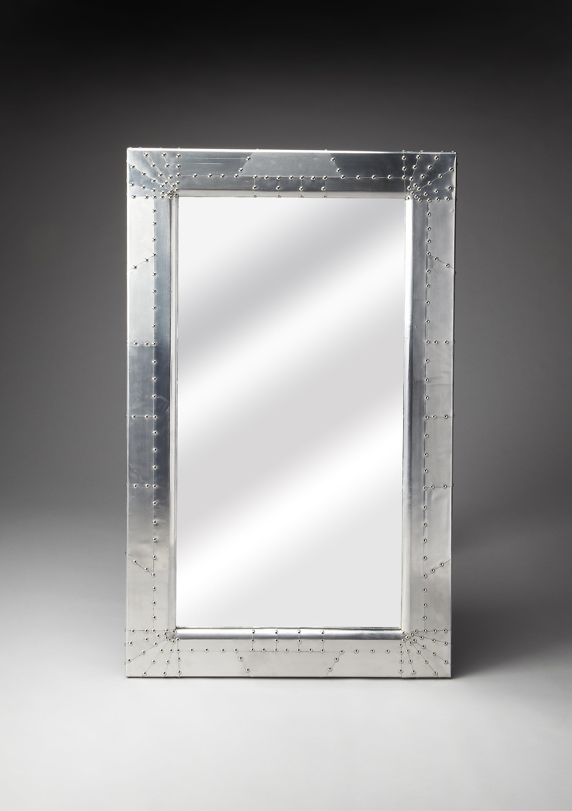Butler Specialty Company Midway 30 in. W x 51 in. H Rectangular Aviator Themed Wall Mirror, Silver