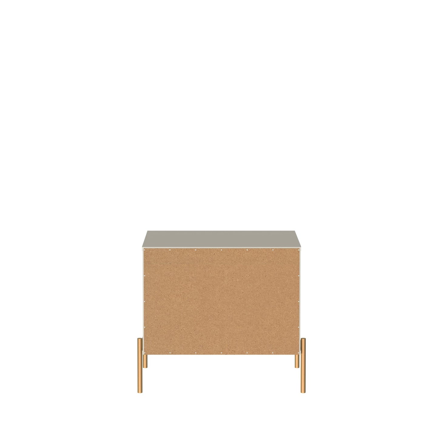 Manhattan Comfort Jasper Nightstand with Steel Gold Legs in Off White Matte 51353
