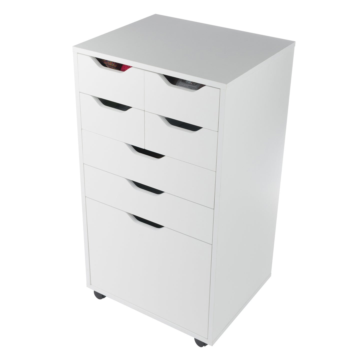 Halifax Bins & Drawers Multi-Storage Tall Mobile Cabinet, White