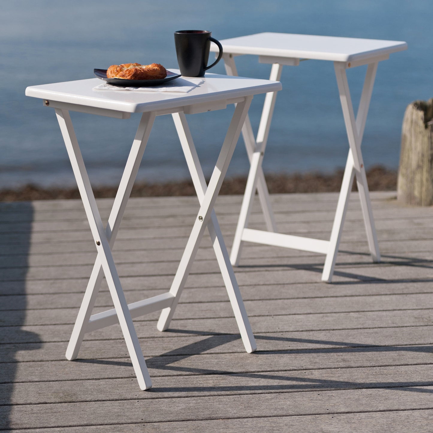 Alex 2-Pc Snack Tables, White