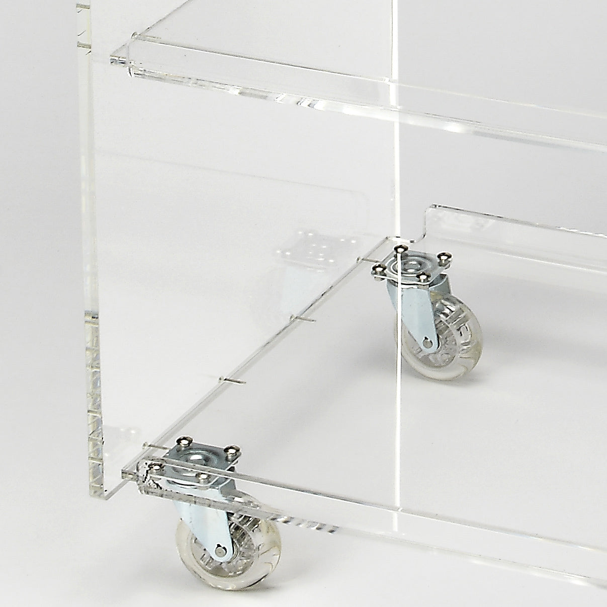 Butler Specialty Company Crystal 34.25 in. W Rectangular Clear Acrylic 3 Tier Mobile Bar Cart, Clear