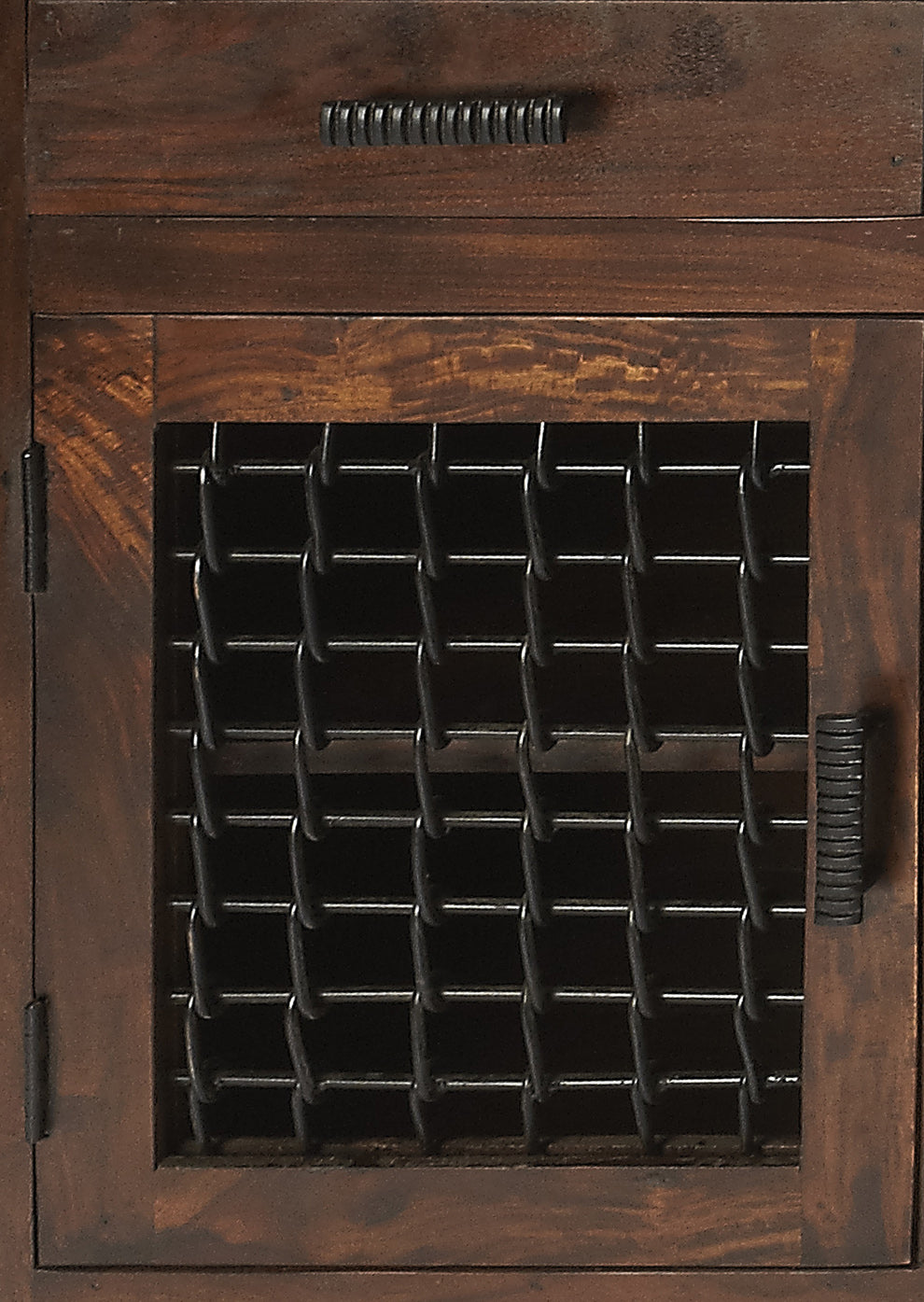 Butler Specialty Company Ako 43.5 in. W Rectangular Wood Modern 2 Drawer 2 Door Console Chest, Dark Brown