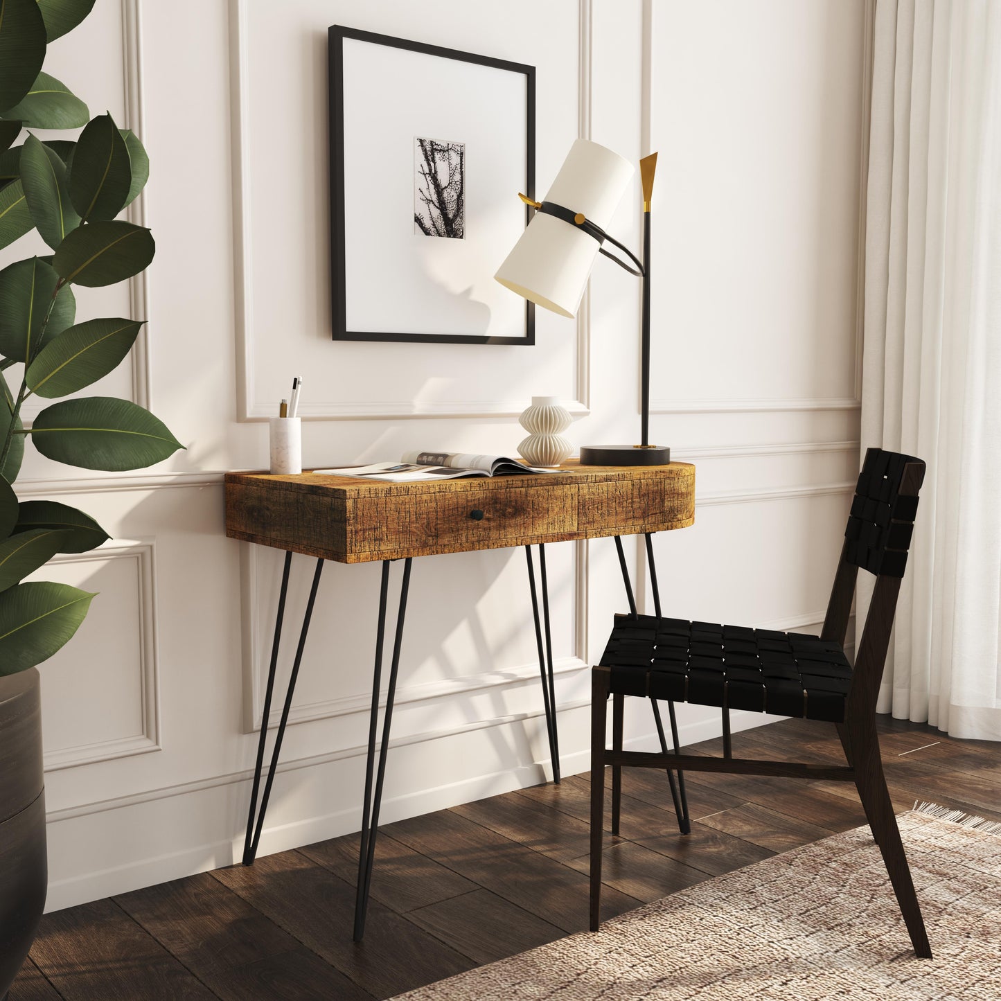 Sebastopol Reversible 2 Drawer Writing Desk in Multi-Color 5183140