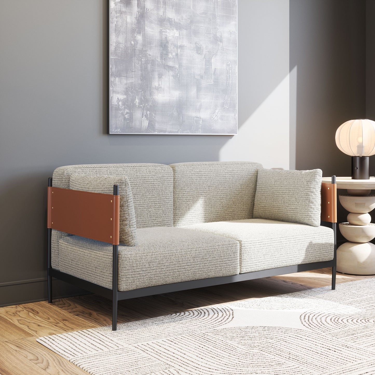 Stirbe Loveseat Gray - 9