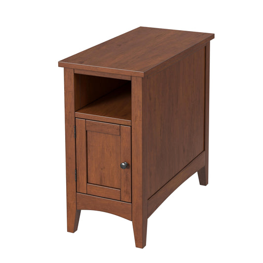Avina Burl1 Door Side Table in Medium Brown  5215101