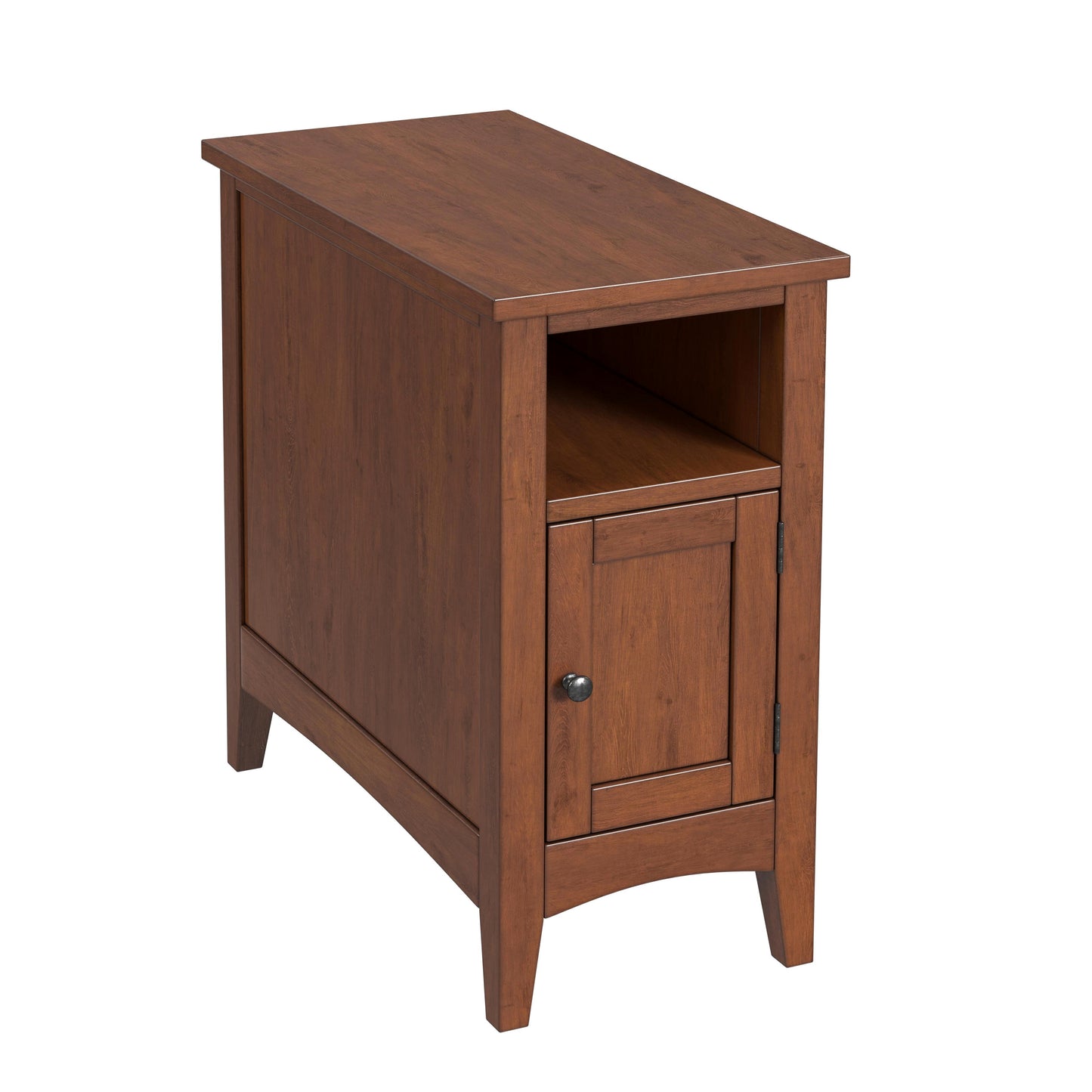 Avina Burl1 Door Side Table in Medium Brown 5215101